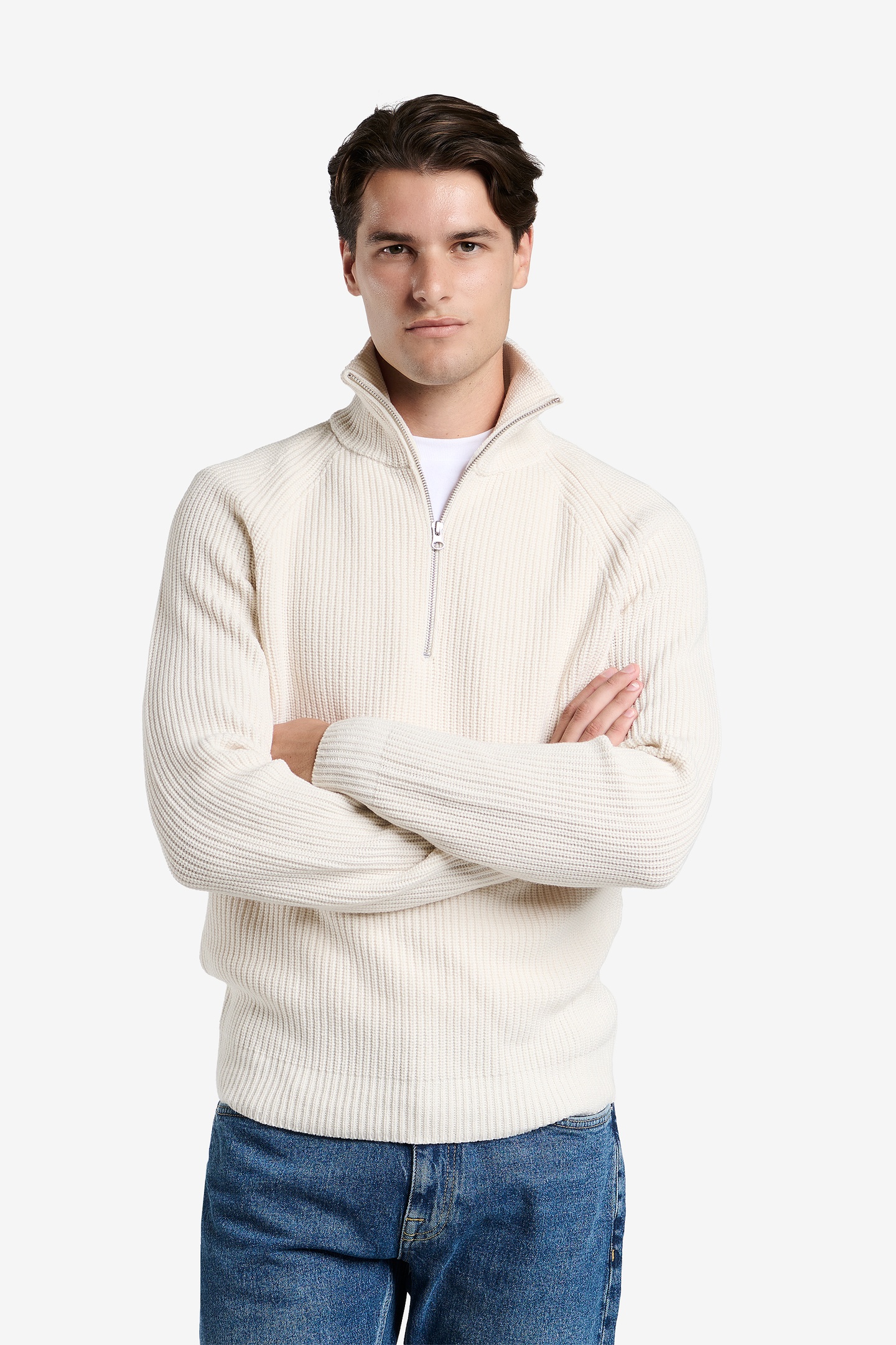 No Label Sheffield Merino-cashmere Off White Maat: XXL | Sweaters Outlet | Heren | Wit