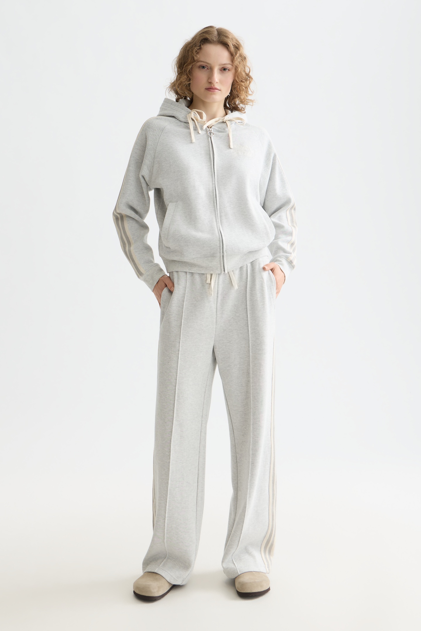 Scotch & Soda Interlock Sweatpants Light Grey Melange Taille: S | Pantalons de survêtement Outlet | Femme | Gris