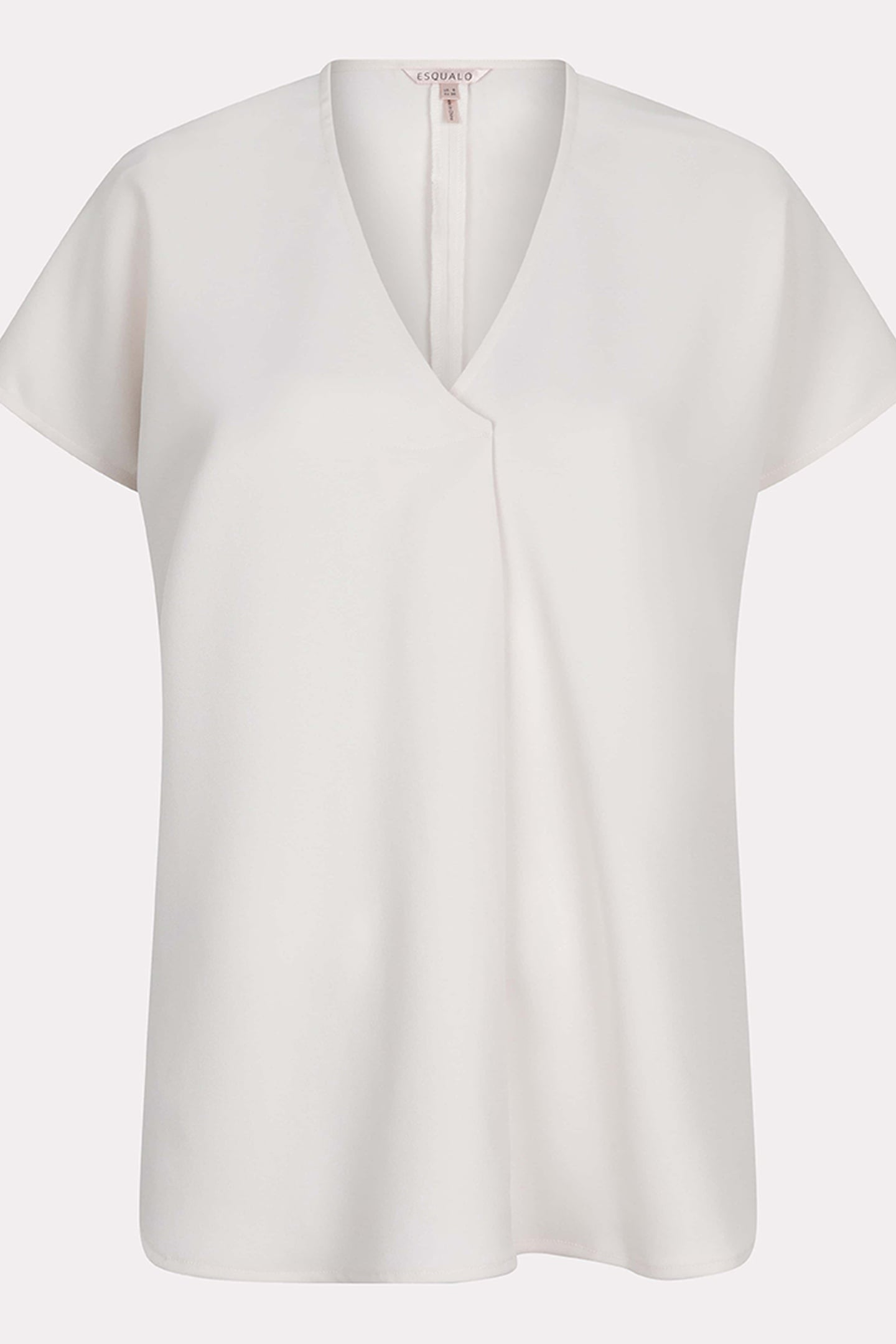 EsQualo Blouse V-neck Pleat Light Stone Maat: 36 | Blouses Outlet | Dames | Wit