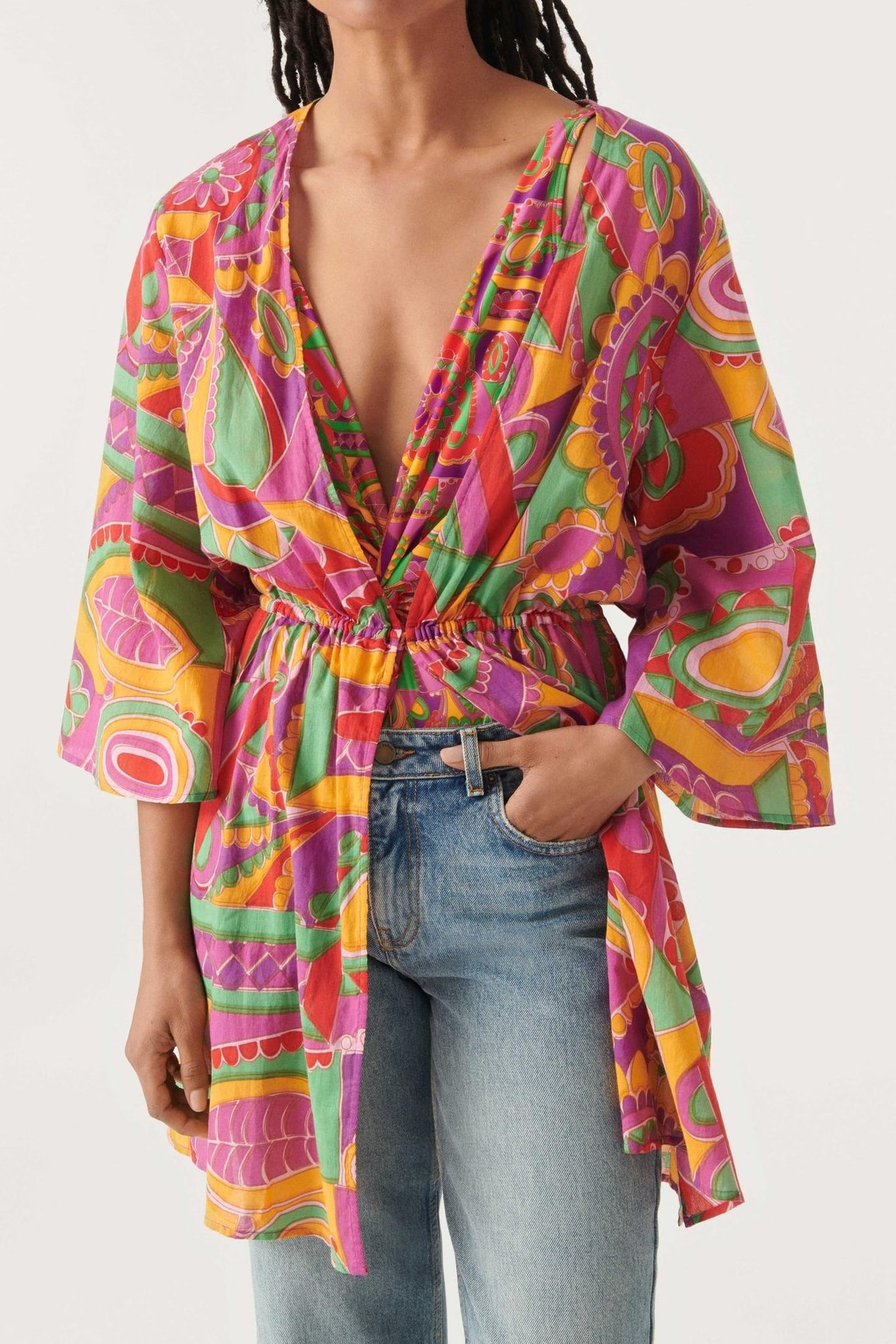 BA&SH Kimono Dean Fuschia Maat: M | Lichte Jassen Outlet | Dames | Groen