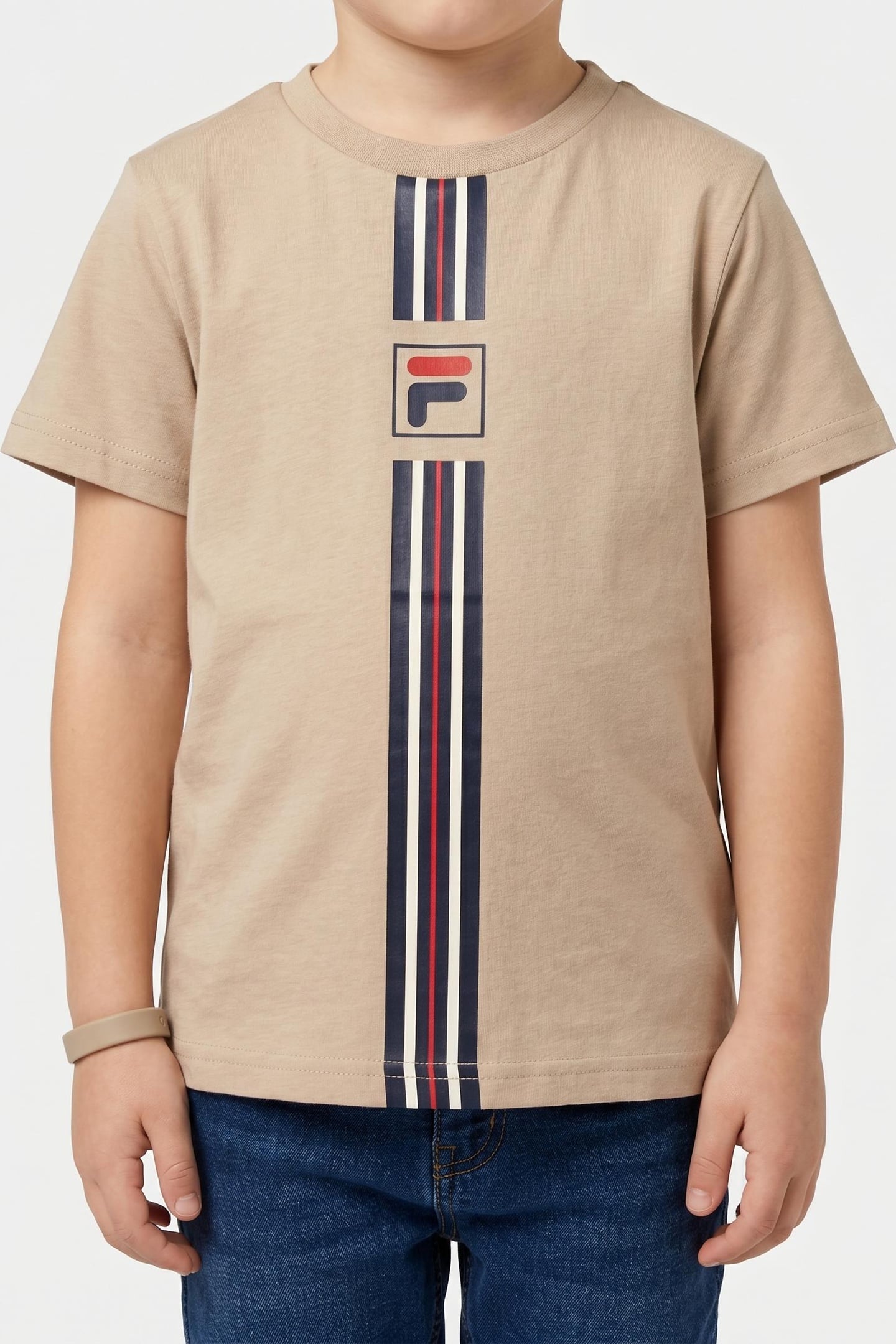 FILA Montereggi Regular Heritage Tape T-shirt White Pepper Maat: 86/92 | T-Shirts Outlet | Unisex | Beige