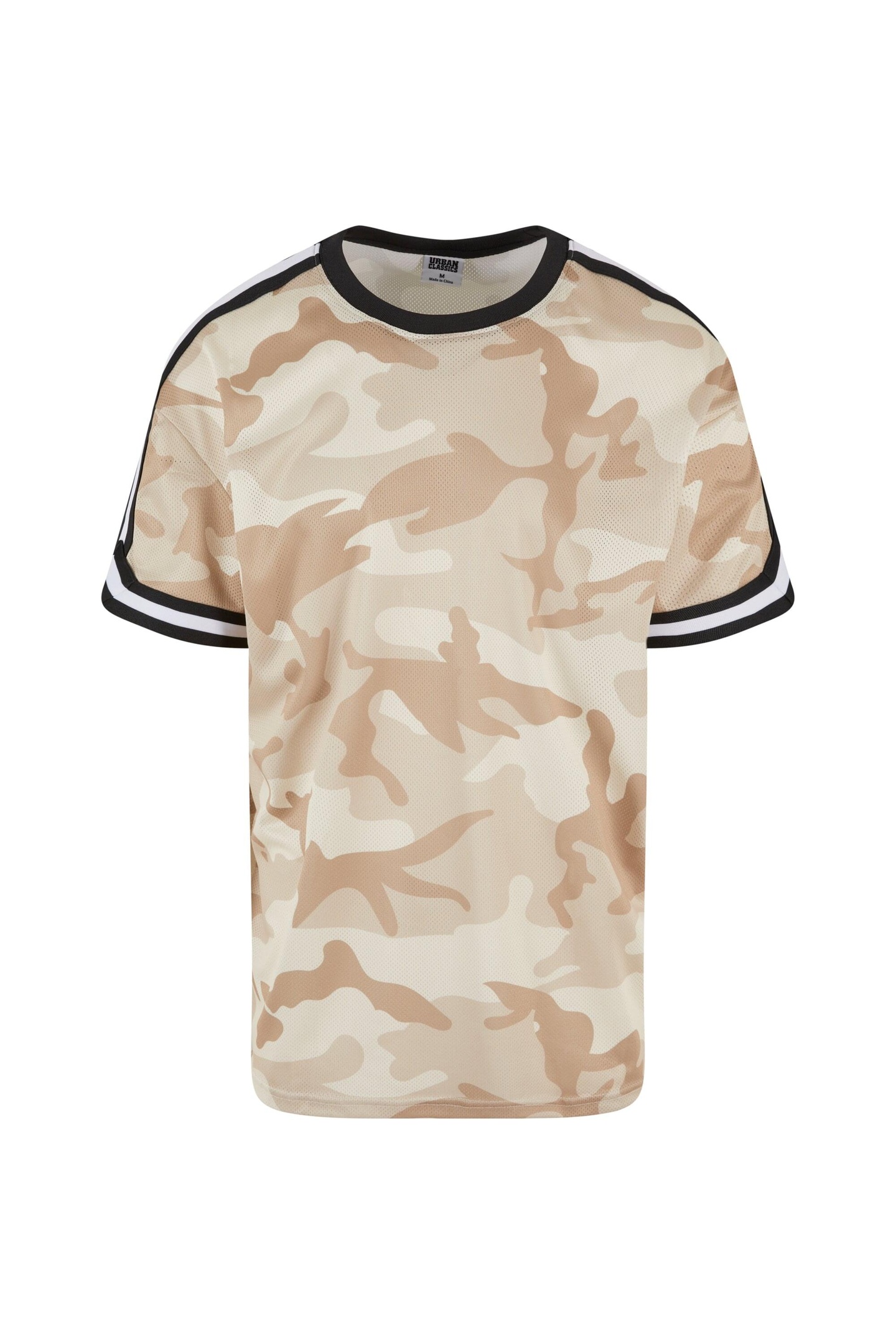 Urban Classics Oversized Mesh Aop Tee Simplesandcamo Maat: M | T-shirts met Print Outlet | Heren | Beige