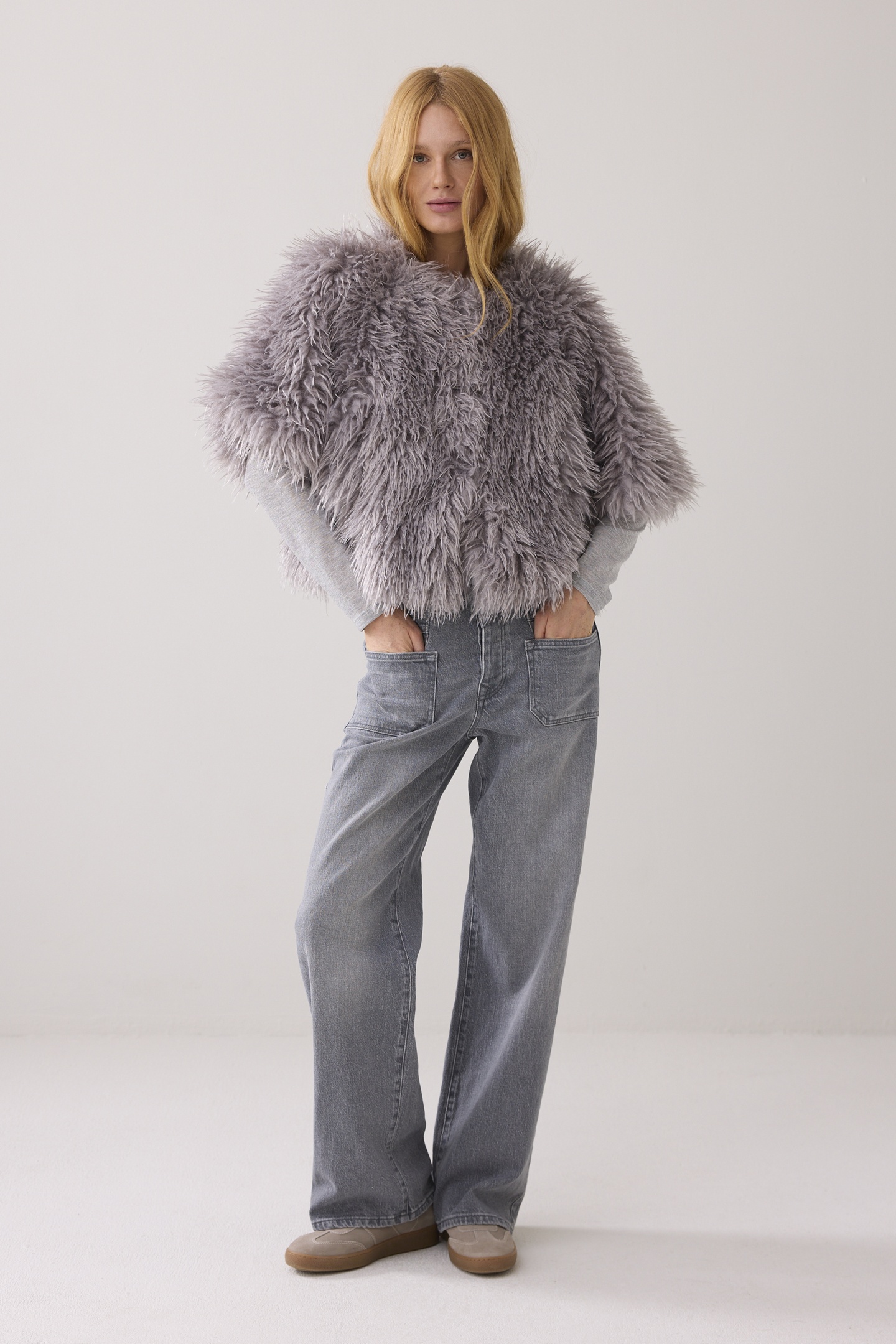 Summum Woman Jacket Faux Furry Mist Maat: XL | Poncho's Outlet | Dames | Grijs