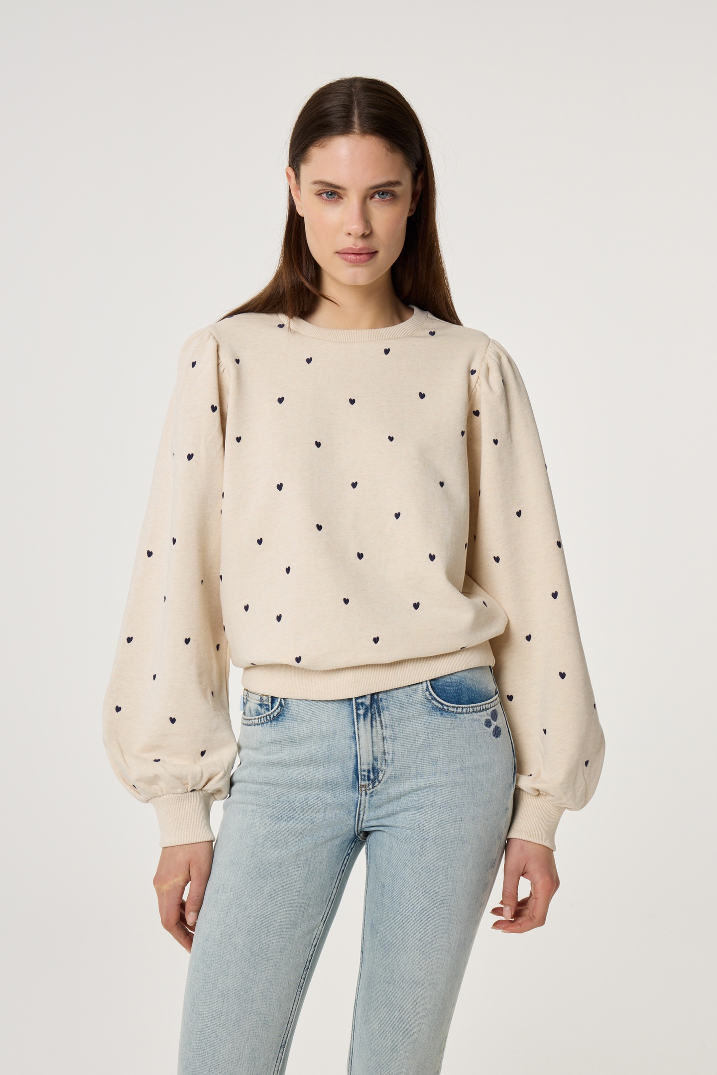 Fabienne Chapot Dina Sweater Oatmeal Melange Maat: XS | Longsleeves Outlet | Dames | Zwart