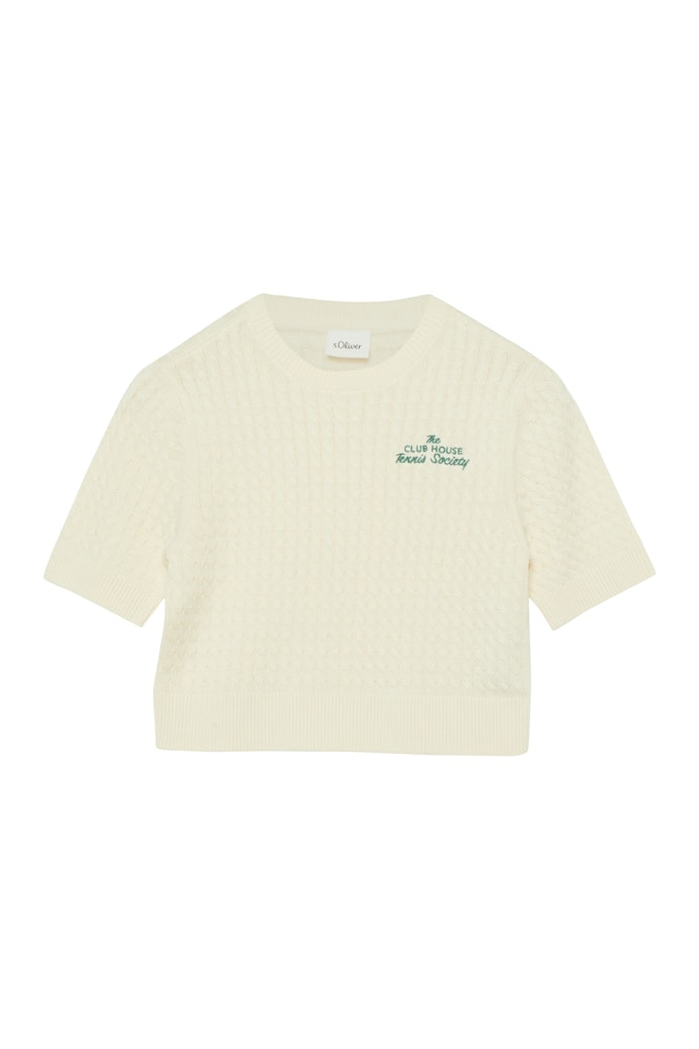 s.Oliver Pullover Shortsleeve Offwhite Maat: 146/152 | Truien Outlet | kids | Wit