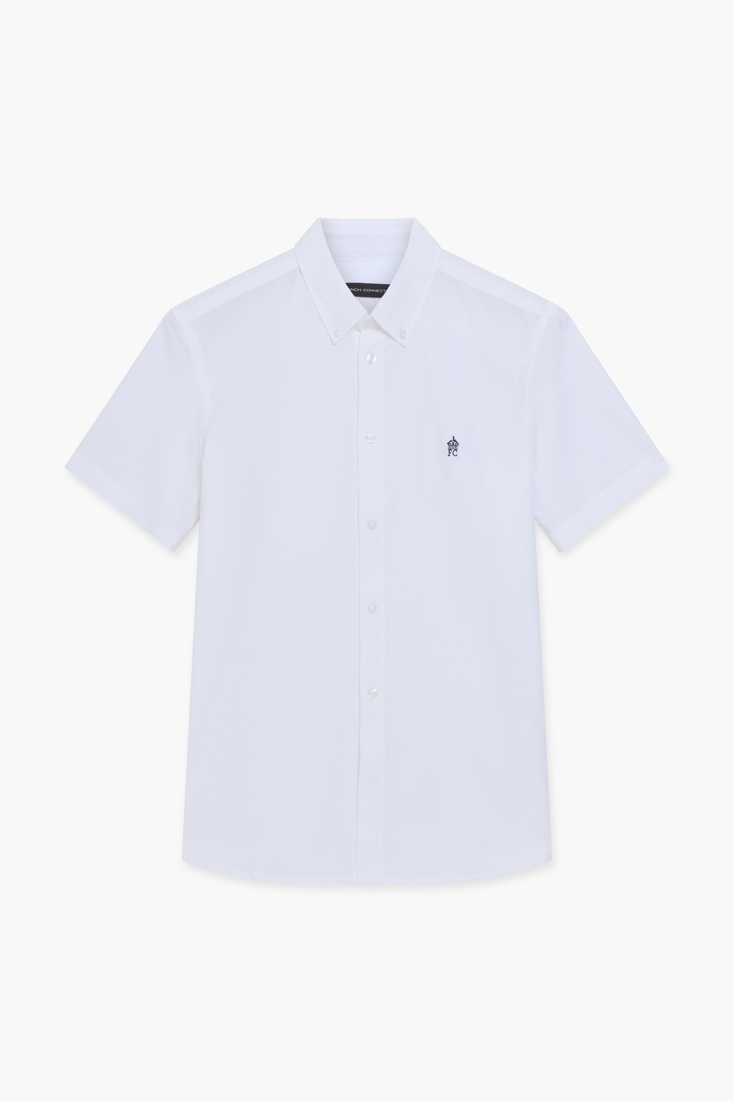 French Connection Oxford Ss White/marine Maat: XXL | Zakelijke Overhemden Outlet | Heren | Wit
