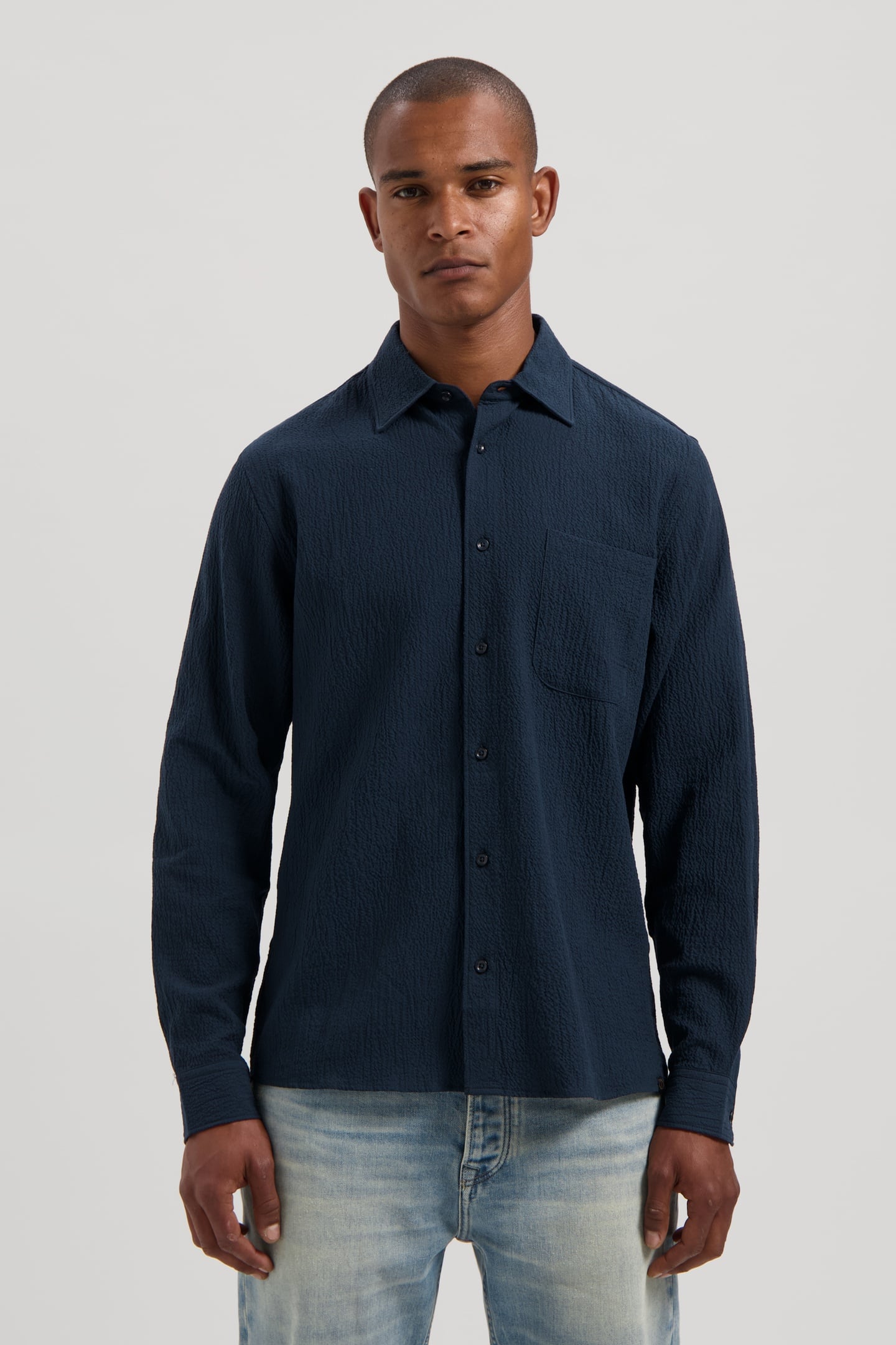 Dstrezzed Ds_chevi Shirt Dk. Navy Maat: S | Casual Overhemden Outlet | Heren | Blauw