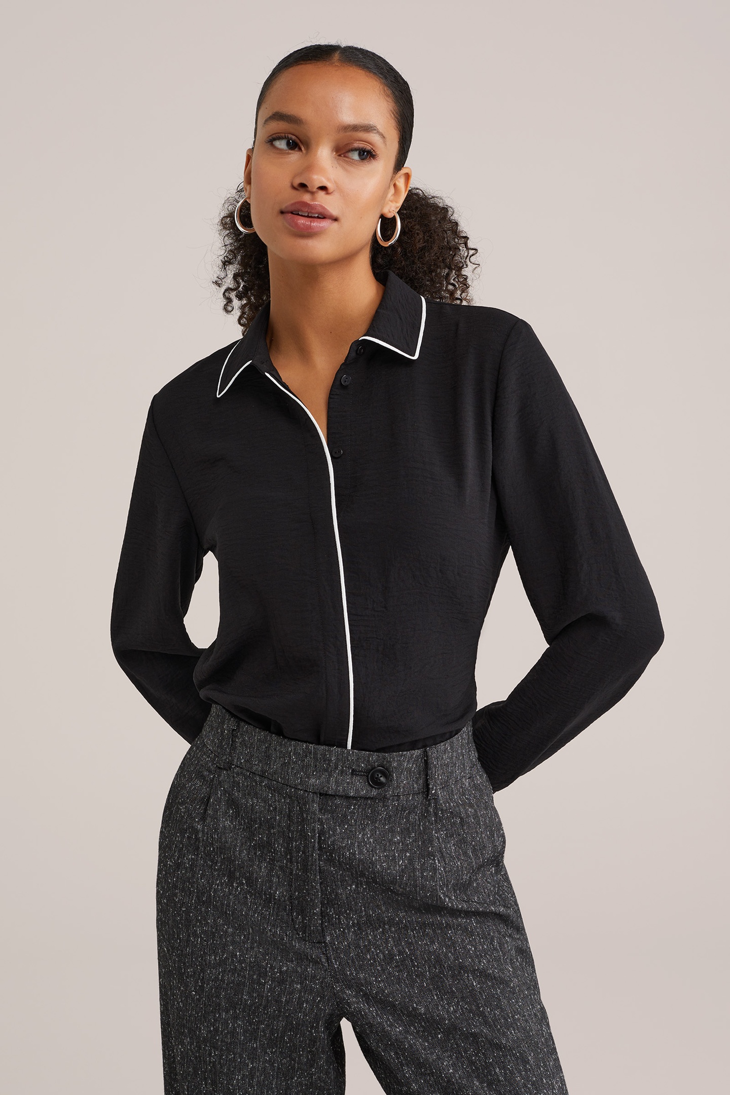 We Fashion Blouse Black Maat: XS | Longsleeves Outlet | Dames | Zwart