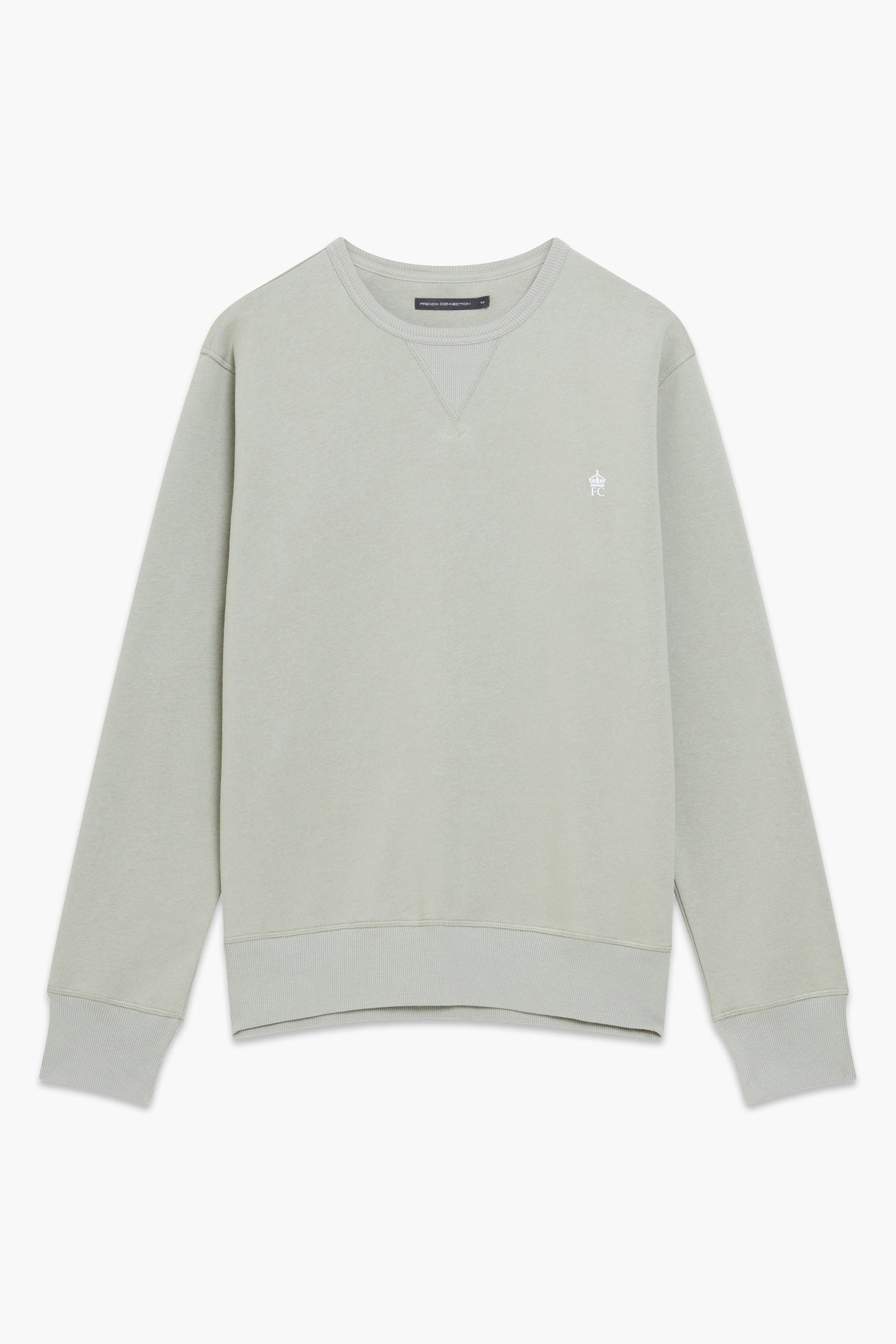 French Connection Fc Crew Sage Green/white Maat: M | Sweaters Outlet | Heren | Groen