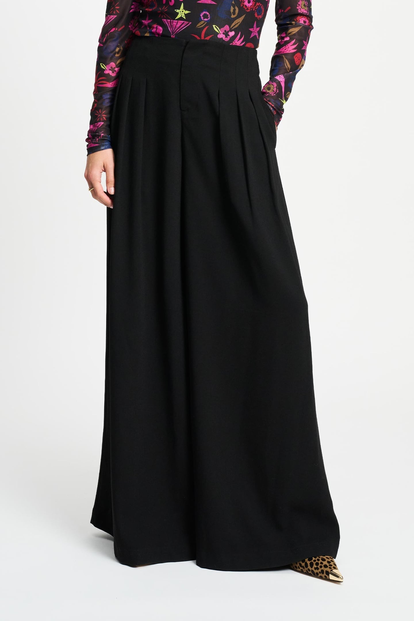 POM Amsterdam Pants - Wide Leg Noir Maat: 34 | Pantalons Outlet | Dames | Zwart