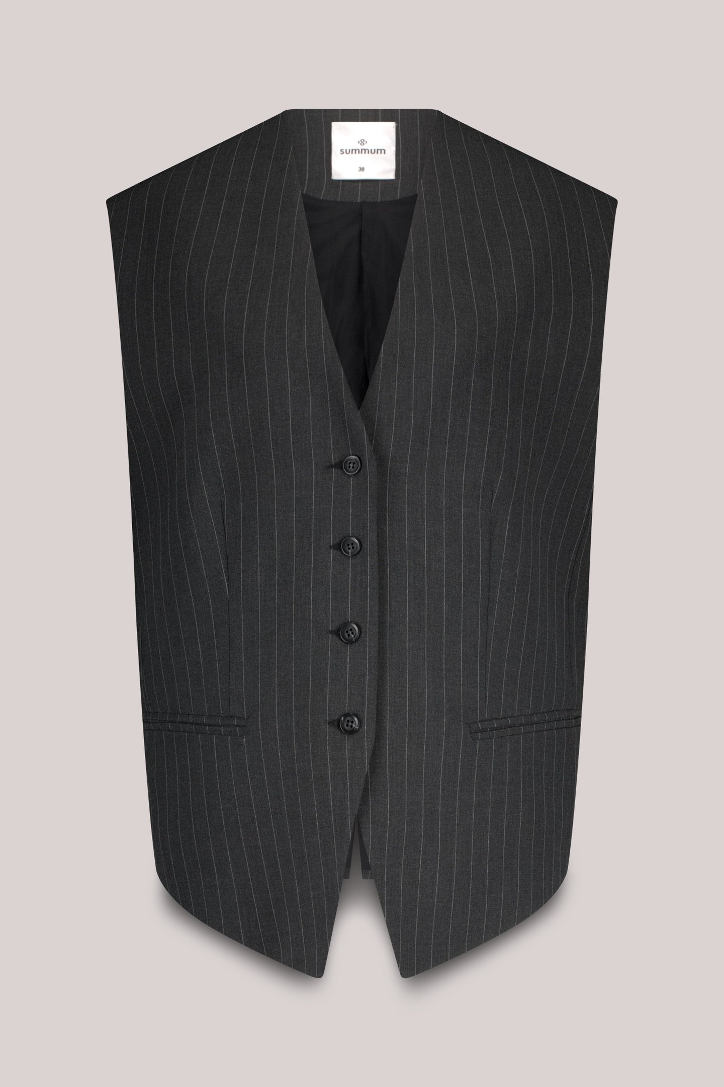 Summum Woman Gilet Pinstripe Anthracite Taille: 42 | Vestes sans manches Outlet | Femme