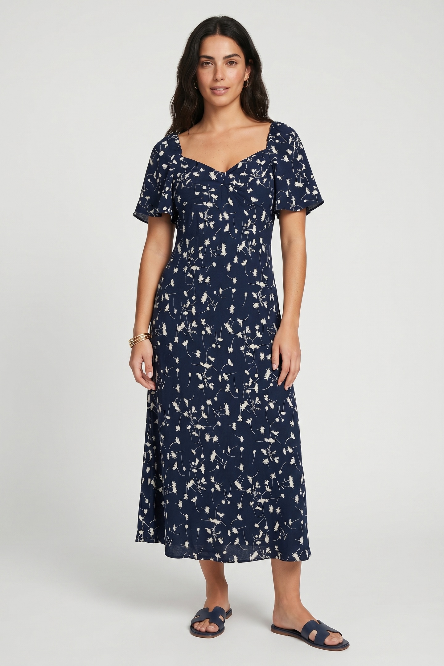 & Other Stories Nicoletta Dress Blue Maat: 44 | Midi Jurken Outlet | Dames | Blauw