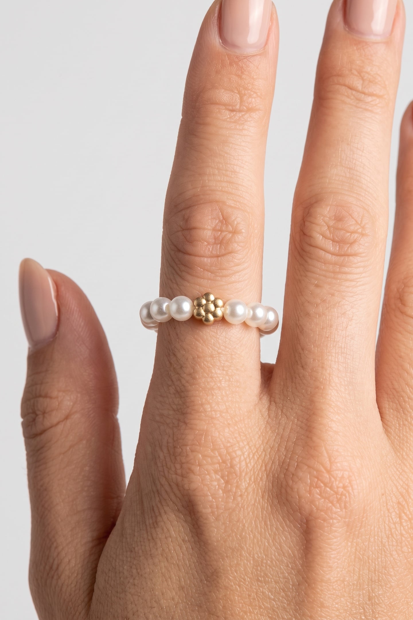 PURELEI Anxiety Shiny Bloom Ring Gold / 56-60 Maat: M-L | Ringen Outlet | Dames | Wit