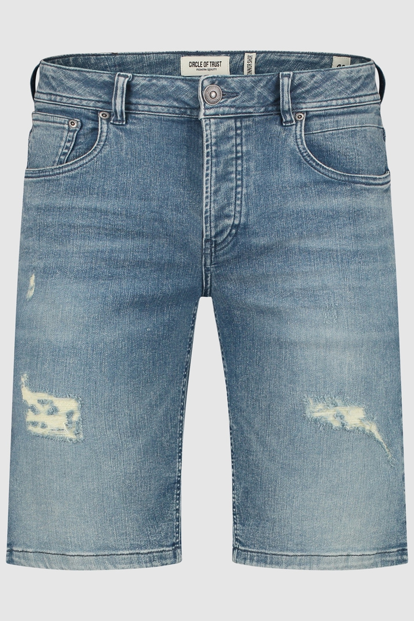Circle of Trust Connor Denim Short Pacific Blue Maat: W25 | Spijkershorts Outlet | Heren | Blauw