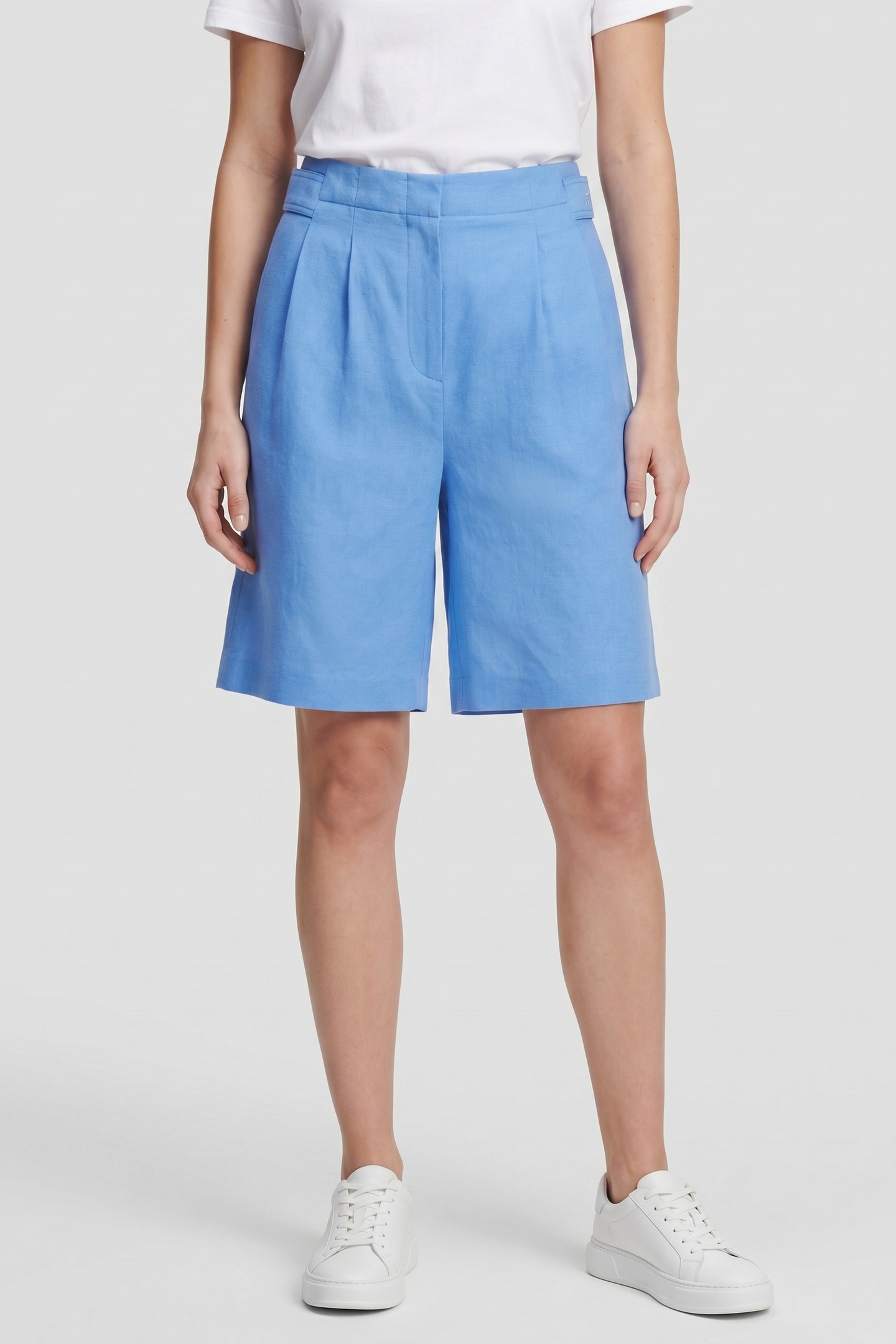 Karl Lagerfeld Linen Blend Shorts Ultramarine Maat: 40 | Korte Broeken Outlet | Dames | Blauw
