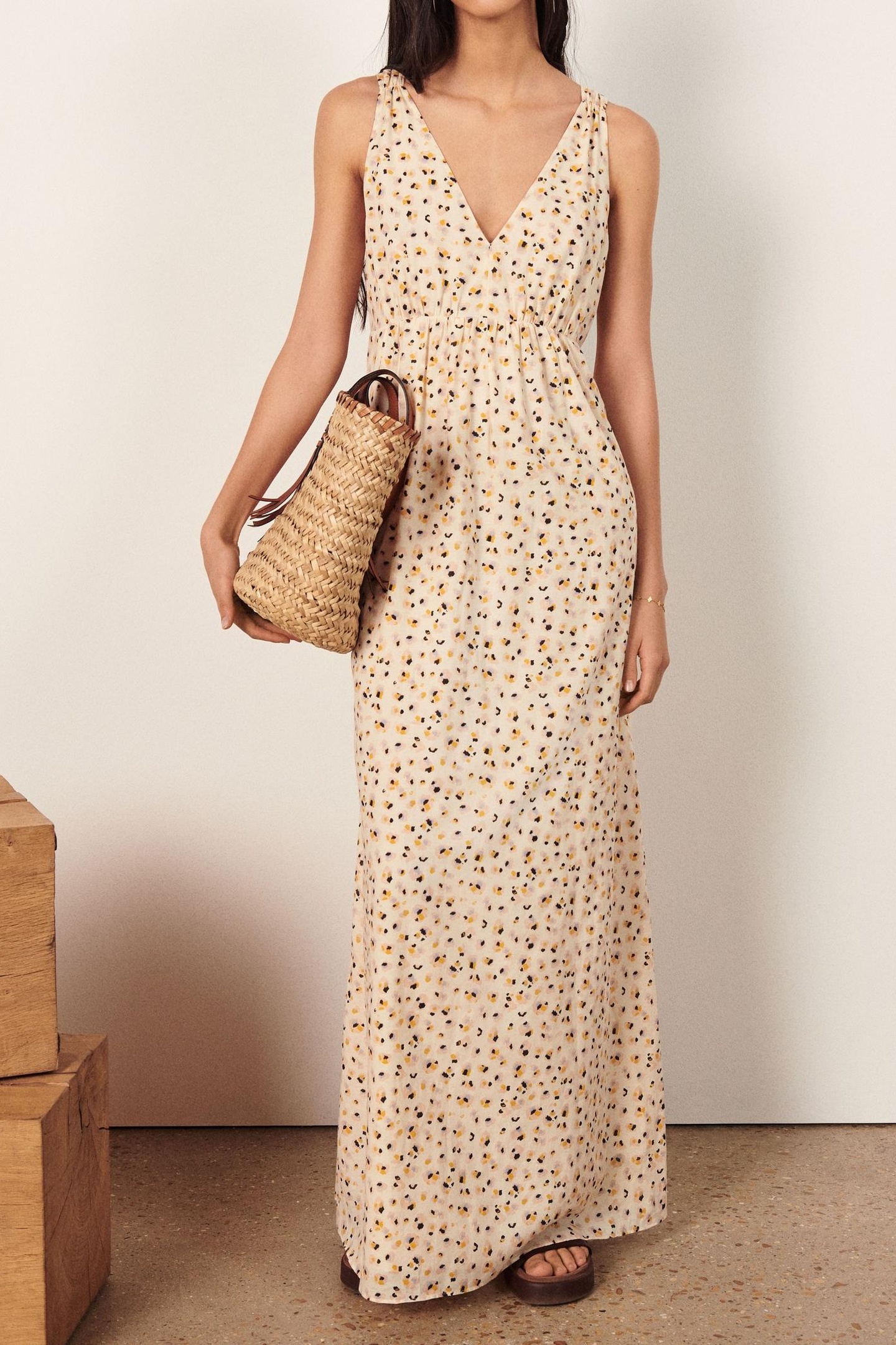 BA&SH Robe Becky Ecru Maat: L | Maxi Jurken Outlet | Dames | Ecru