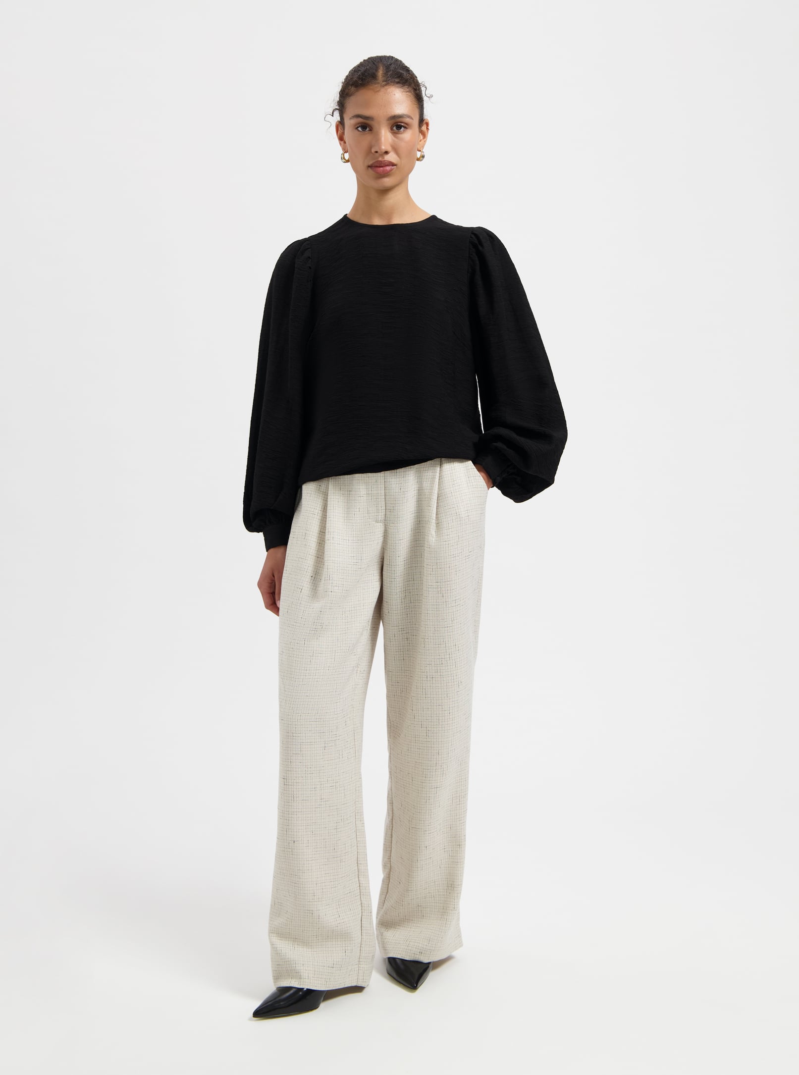 We Are Labels Nous Sommes Labels – Lydie Blouse Black Maat: XS | Longsleeves Outlet | Dames | Zwart