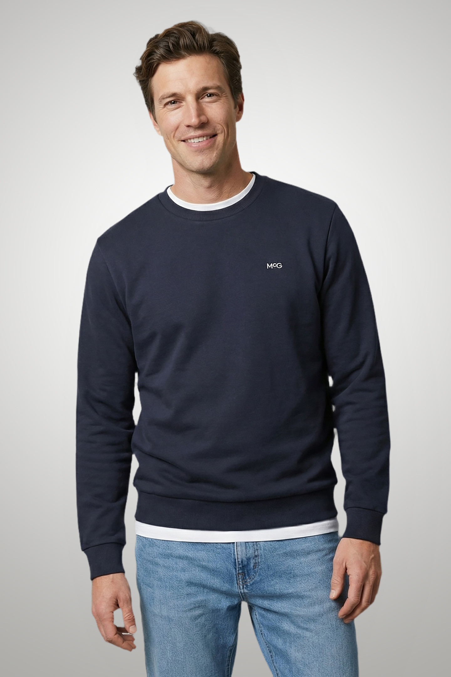 McGregor Mcg Logo Crew Navy Maat: M | Sweaters Outlet | Heren | Blauw
