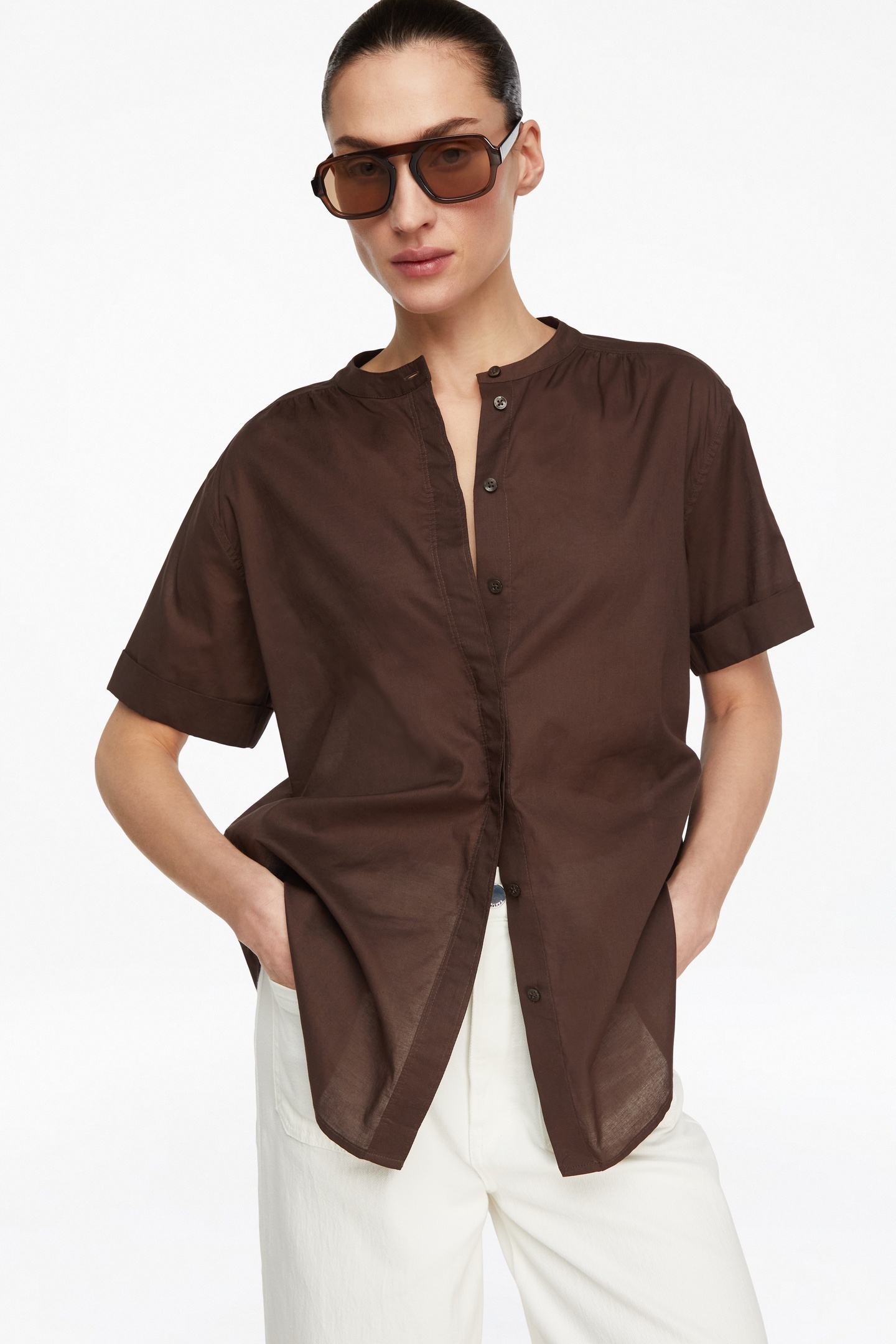Comma  Blouses Brown Maat: 36 | Overhemden Outlet | Dames | Bruin