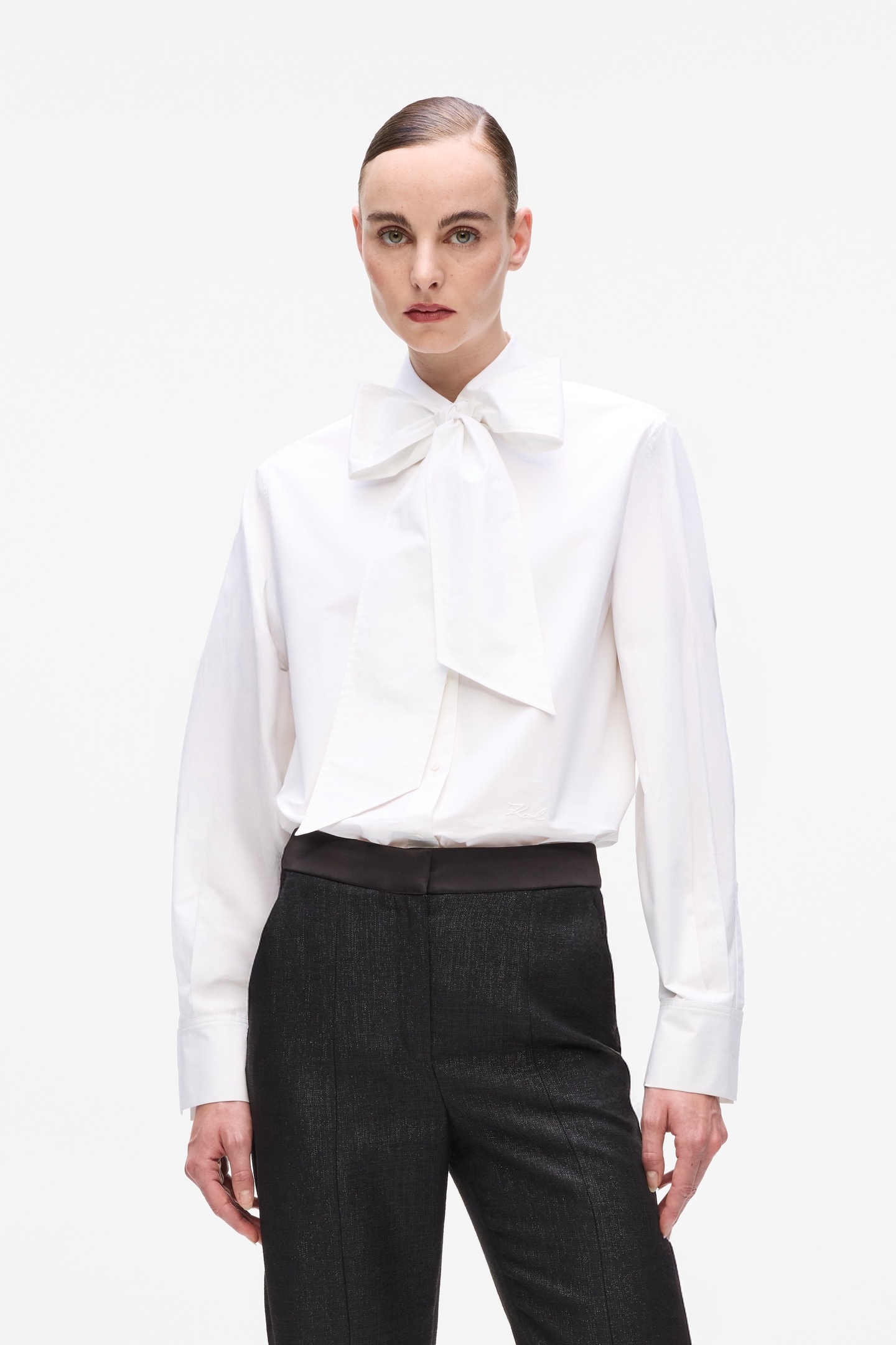 RETRO POPLIN BOW BLOUSE WHITE | Online Outlet | Otrium