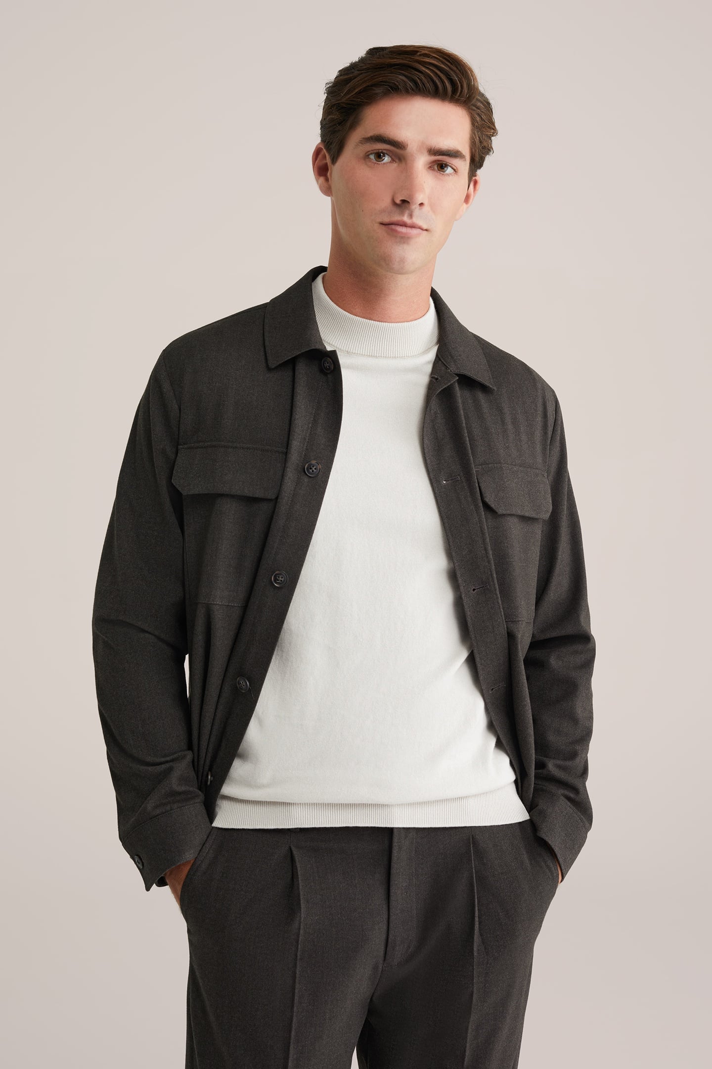 We Fashion Overshirt Dark Brown Maat: XL | Lichte Jassen Outlet | Heren | Bruin