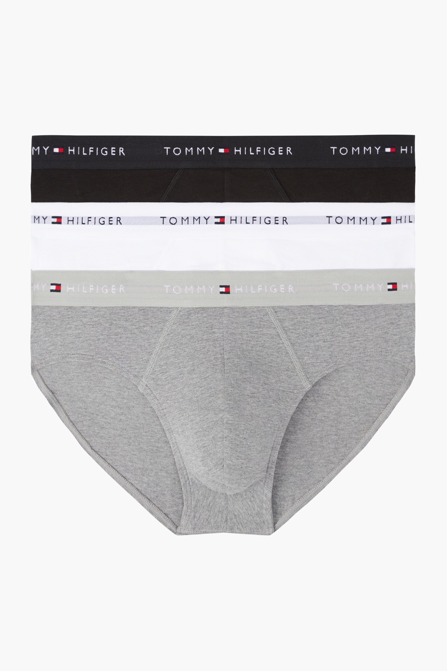Tommy Hilfiger 3-pack Brief Waistband Mid Heather/black/white Maat: XL | Onderbroeken Outlet | Heren | Zwart