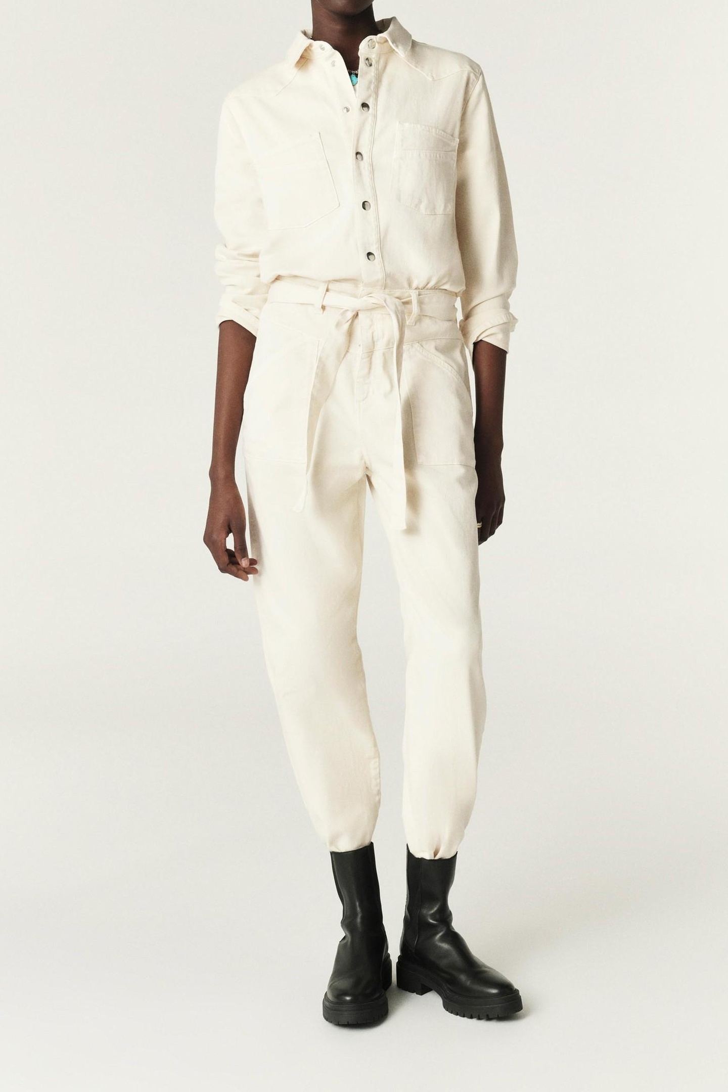 BA&SH Combinaison Ferry Ecru Maat: 42 | Jumpsuits Outlet | Dames | Ecru