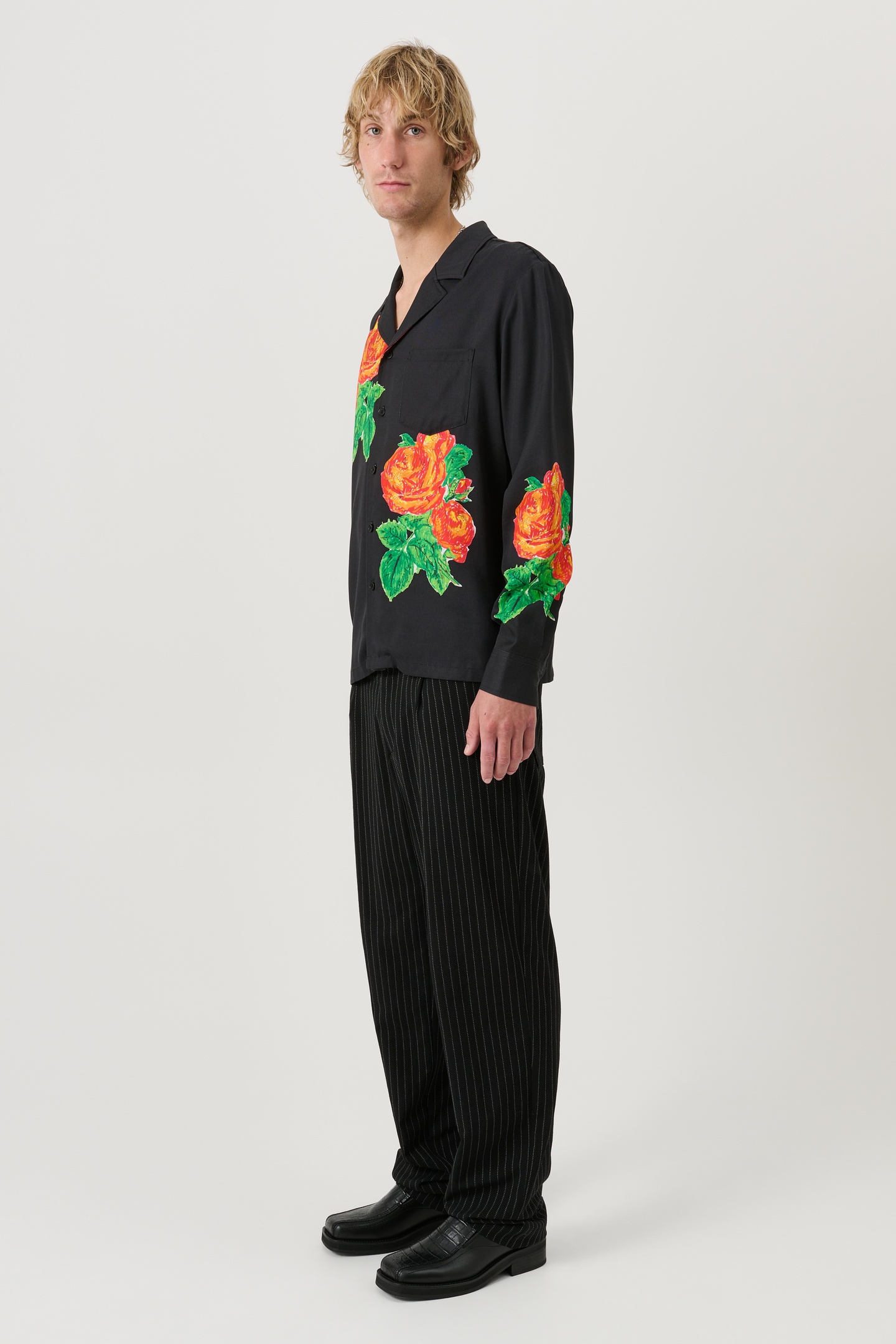 Soulland Joe Shirt Black Multi Maat: M/L | Overhemden Outlet | Unisex | Zwart