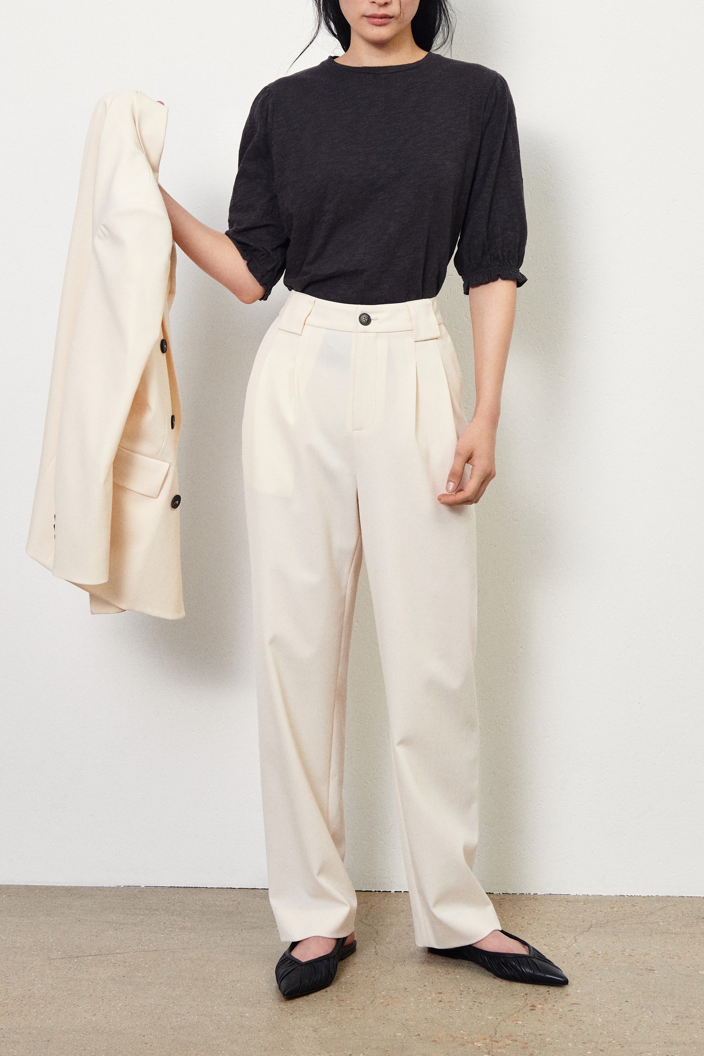 BA&SH Pantalon Ted Ecru Maat: L | Pantalons Outlet | Dames | Ecru