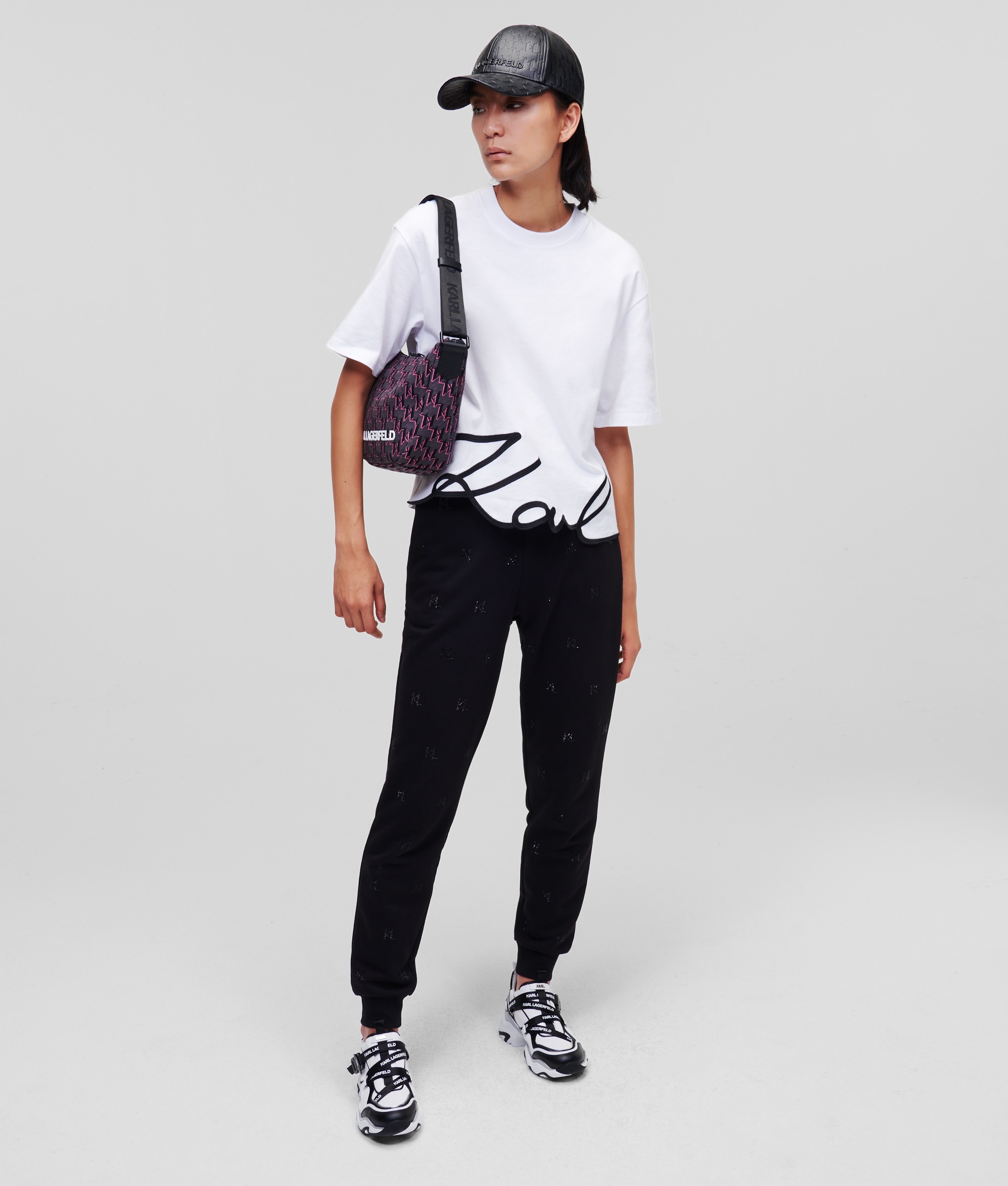 Karl Lagerfeld Hem Signature T-shirt White Maat: S | Tops Outlet | Dames | Wit