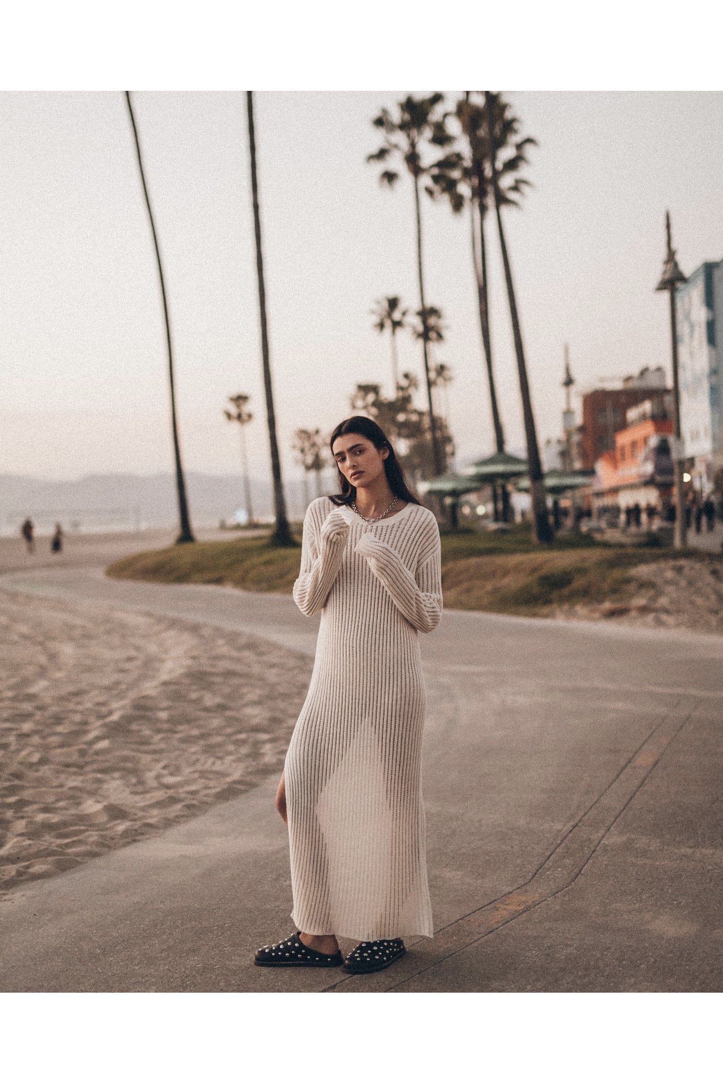 Mikuta The White Open Longsleeve Dress Maat: S | Midi Jurken Outlet | Dames | Wit
