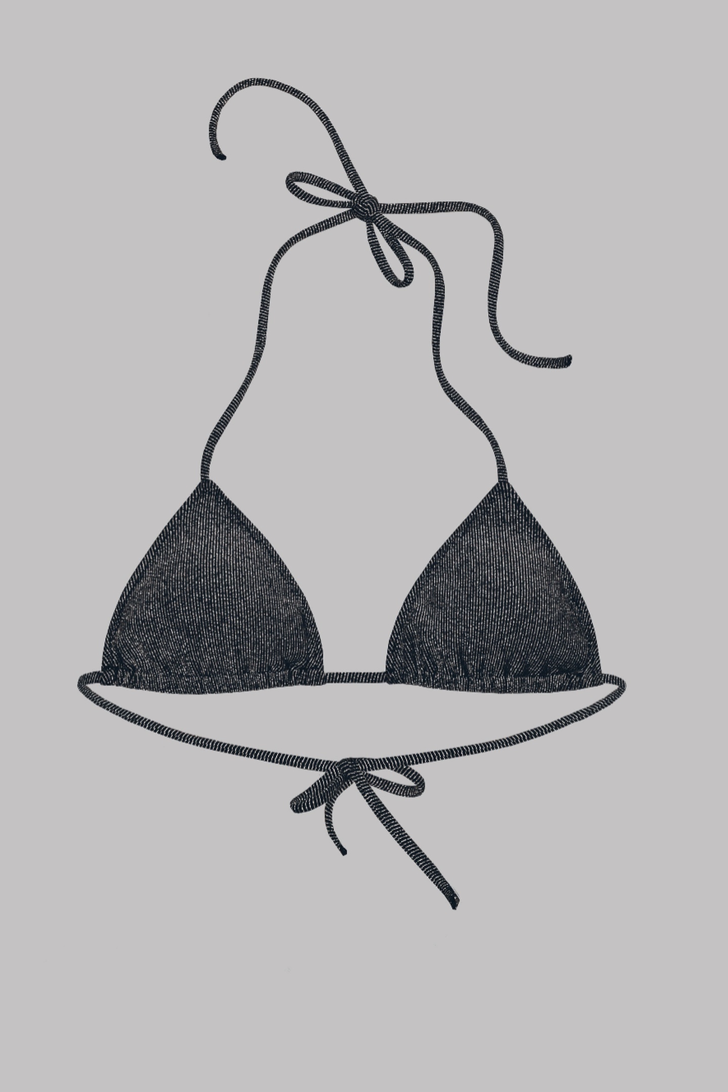 Mikuta The Black Sparkly Triangle Bikini Top Maat: XL | Bikini's Outlet | Dames | Zwart