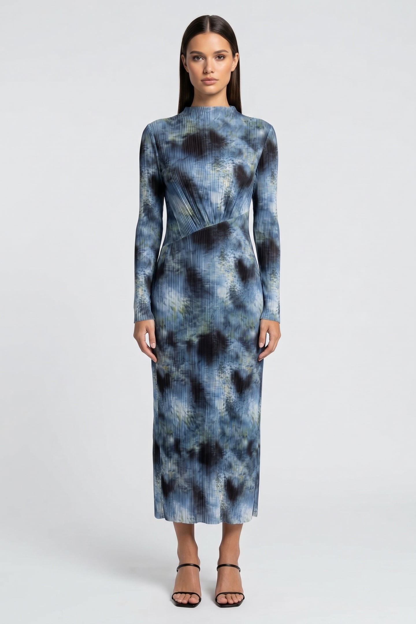 & Other Stories Monica Mesh Dress Blue Maat: L | Midi Jurken Outlet | Dames | Blauw