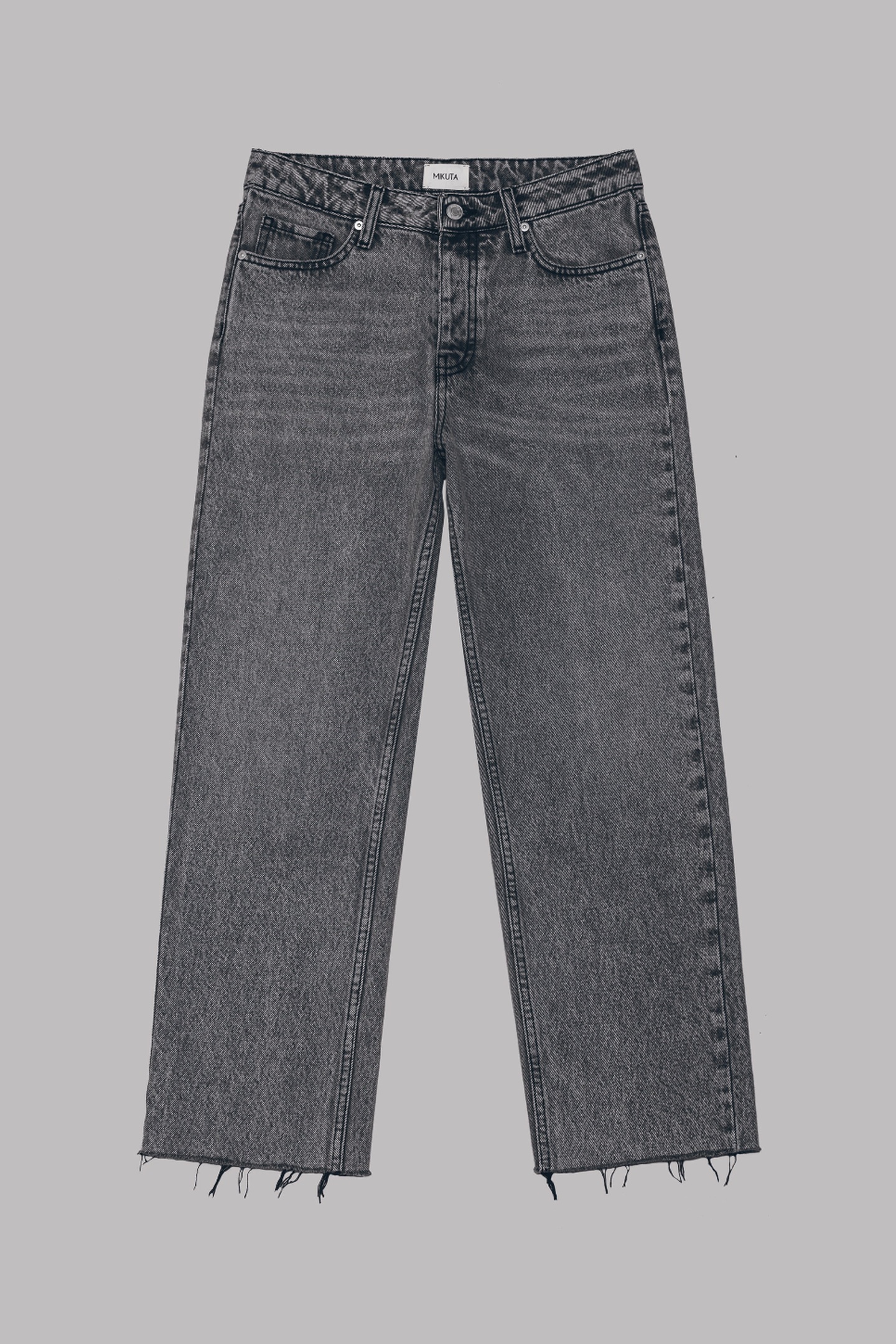 Mikuta The Grey Cropped Straight Jeans Maat: W28 | Straight Broeken Outlet | Dames | Grijs