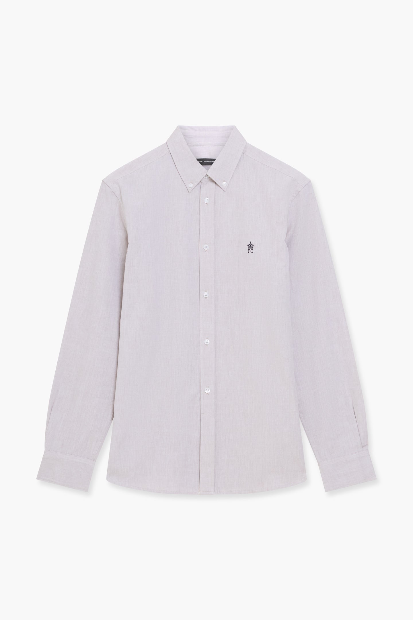 French Connection Oxford Ls Stone/marine Maat: M | Zakelijke Overhemden Outlet | Heren | Grijs