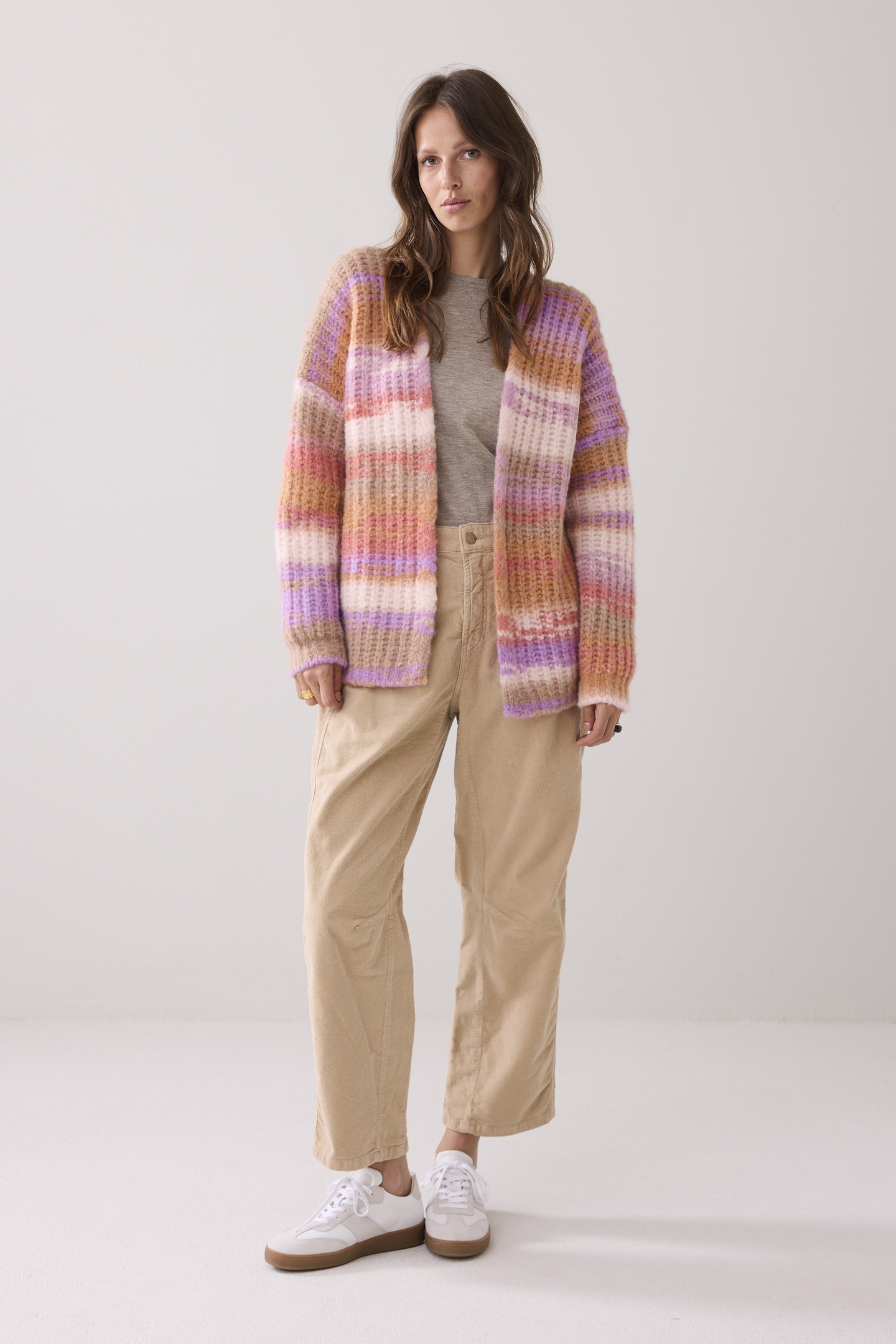 Summum Woman Cardigan Cushy Wool Blend Knit Multicolour Maat: S | Jassen Outlet | Dames | Beige