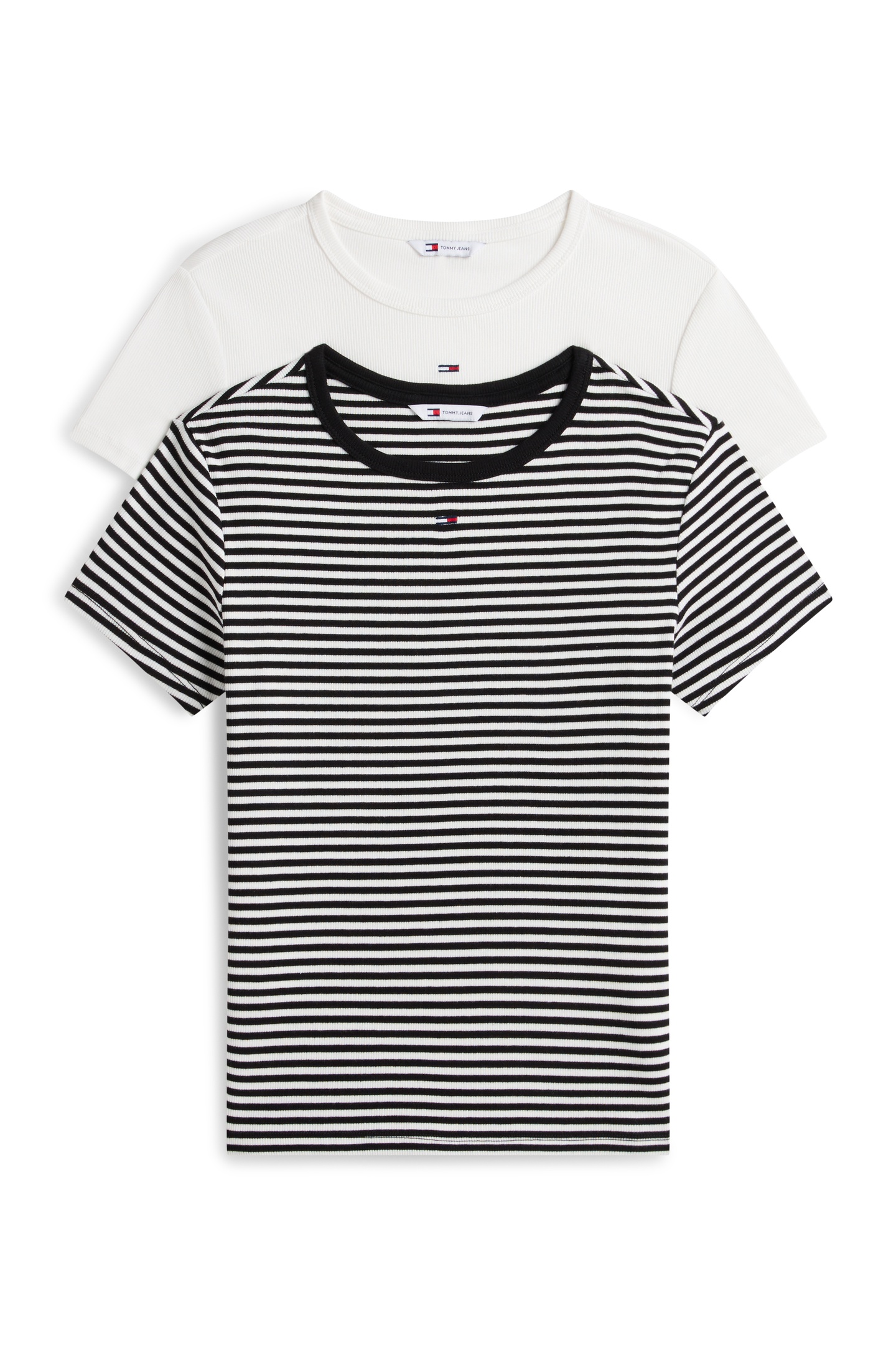 Tommy Hilfiger Tjw 2-pack Slim Essential T-shirt Ecru/ Black White Stripe Taglia: XS | Maglie Sportivi Outlet | Donna | Nero