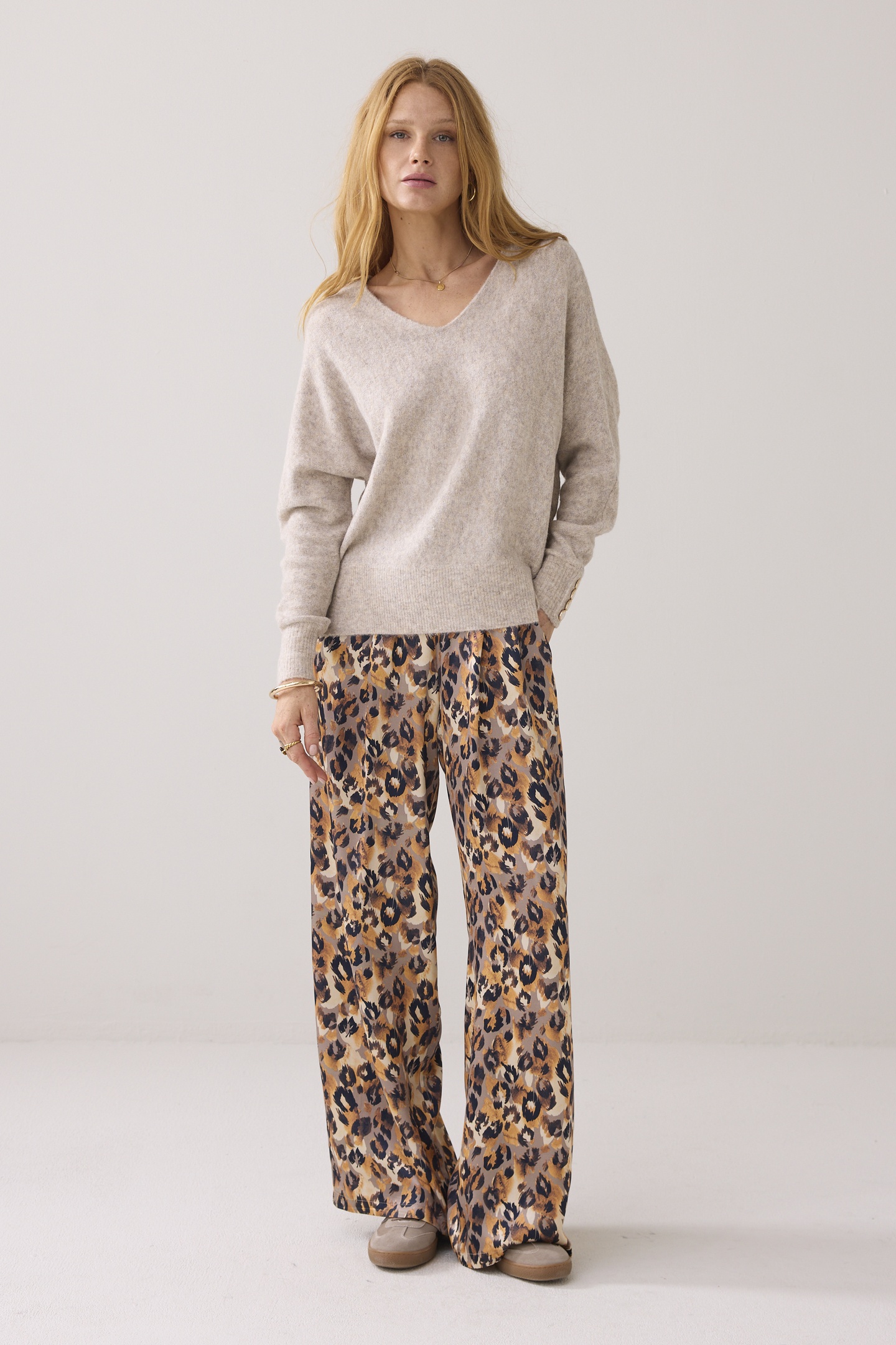 Summum Woman Oversized Sweater Wool Elastane Blend Knit Ash Maat: M | Sweaters Outlet | Dames | Grijs