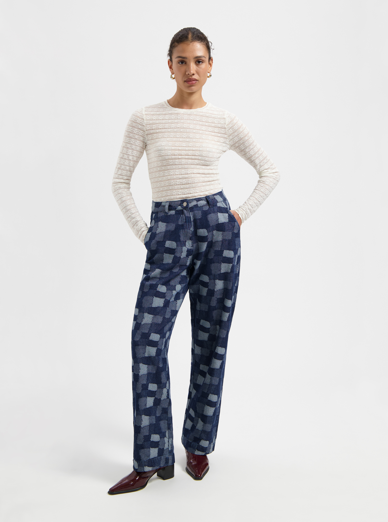 We Are Labels Nous Sommes Labels – Stevie Jeans Blue Maat: M | Wijde Broeken Outlet | Dames | Blauw