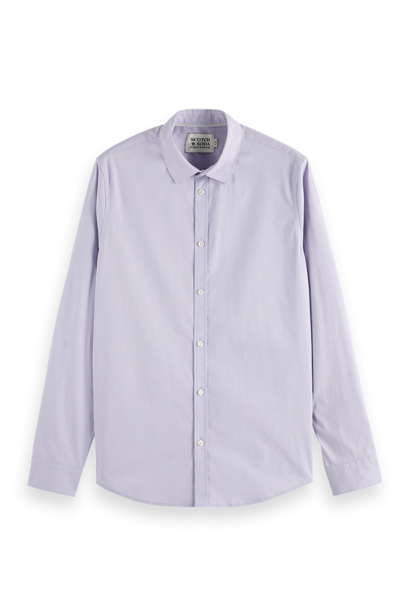 Scotch & Soda Seasonal Core Solid Slim Fit Poplin Shirt Languid Lavender Maat: XL | Zakelijke Overhemden Outlet | Heren