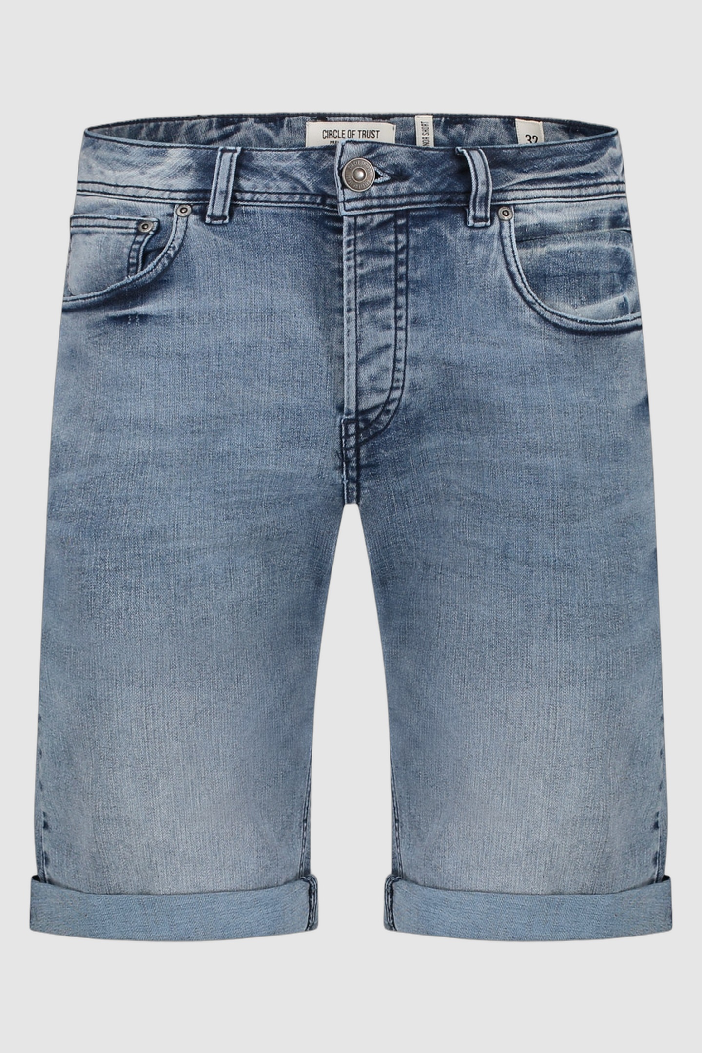 Circle of Trust Connor Short Lean Blue Maat: W27 | Spijkershorts Outlet | Heren | Blauw