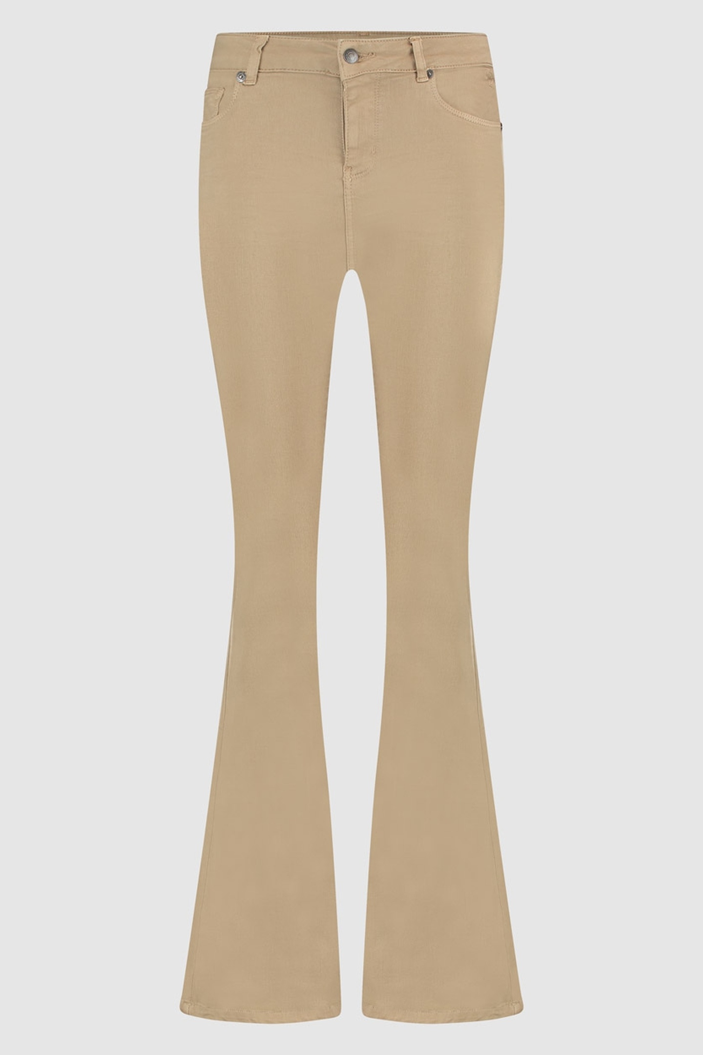 Circle of Trust Libby Bell Bottom Cool Coffee Maat: W24 | Wijde Broeken Outlet | Dames | Beige