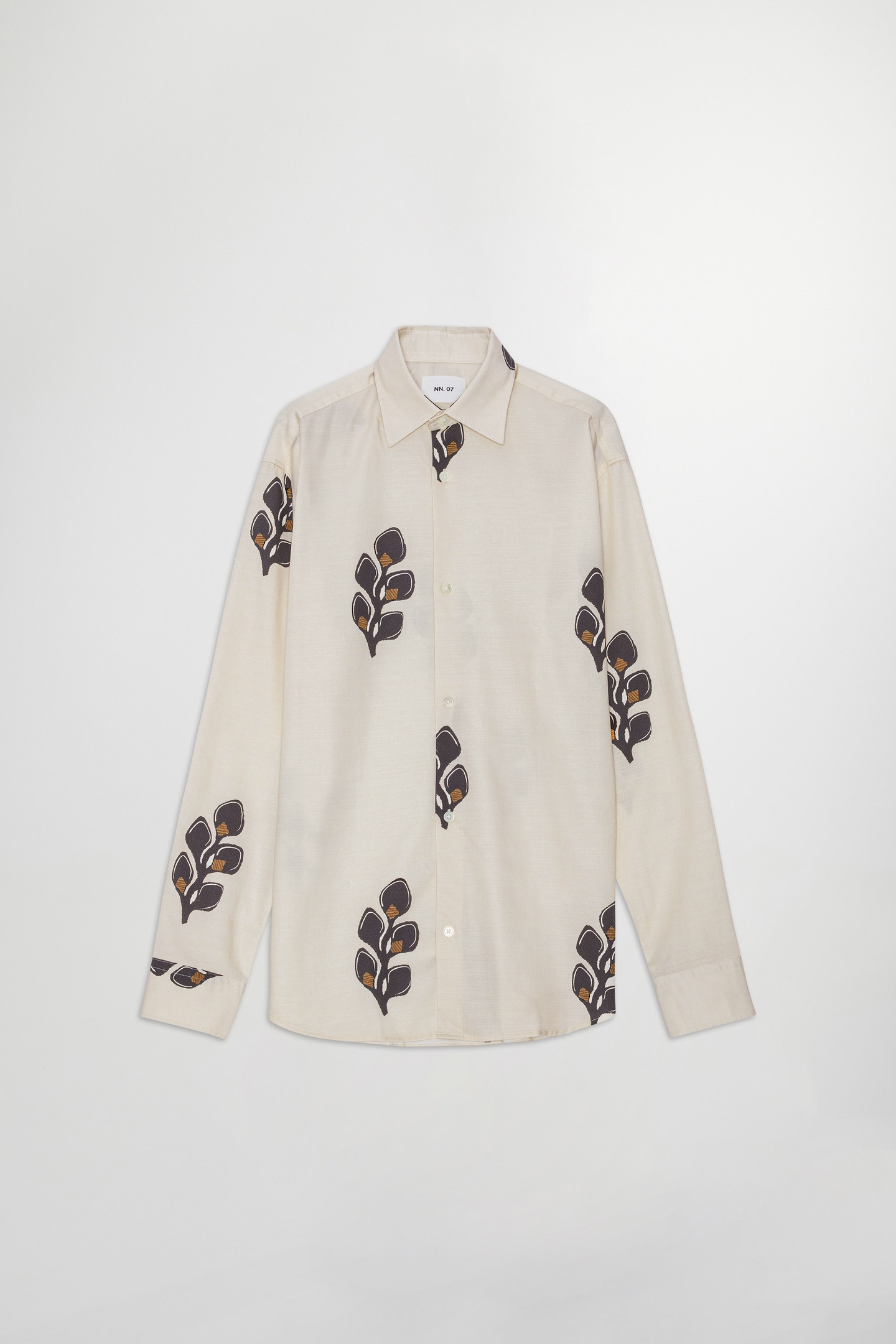 NN.07 Freddy No Pkt 5036 Shirts Ivory Maat: L | Casual Overhemden Outlet | Heren | Beige