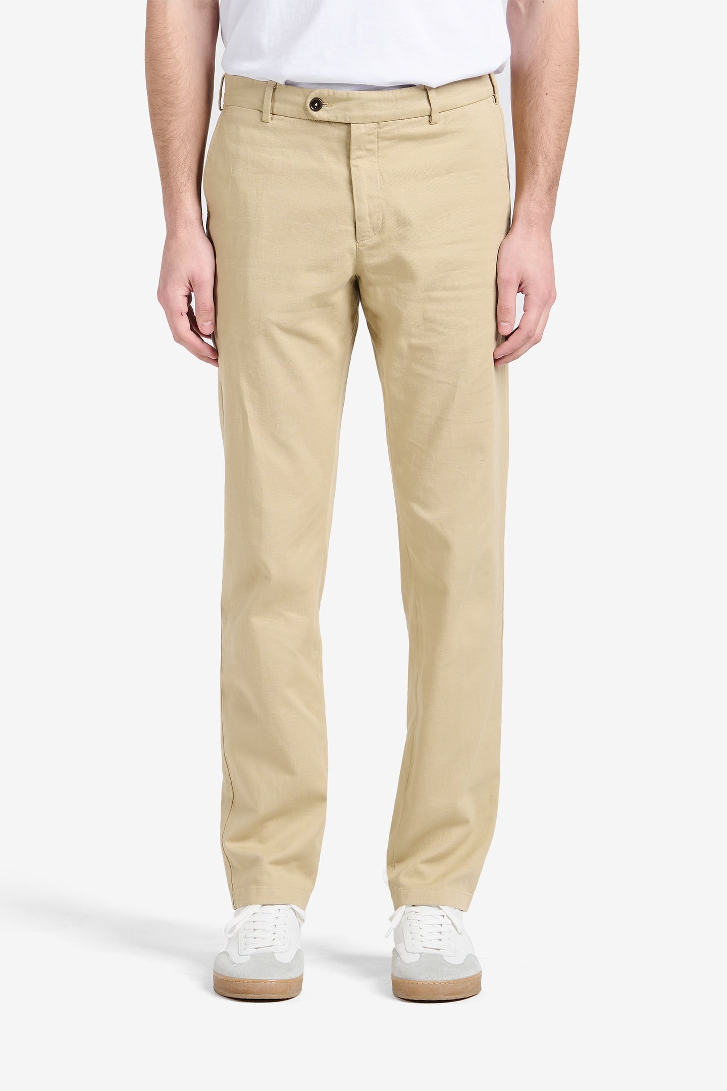 No Label Diego Cotton-linen Stretch Taupe Maat: W30L32 | Chino's Outlet | Heren | Beige