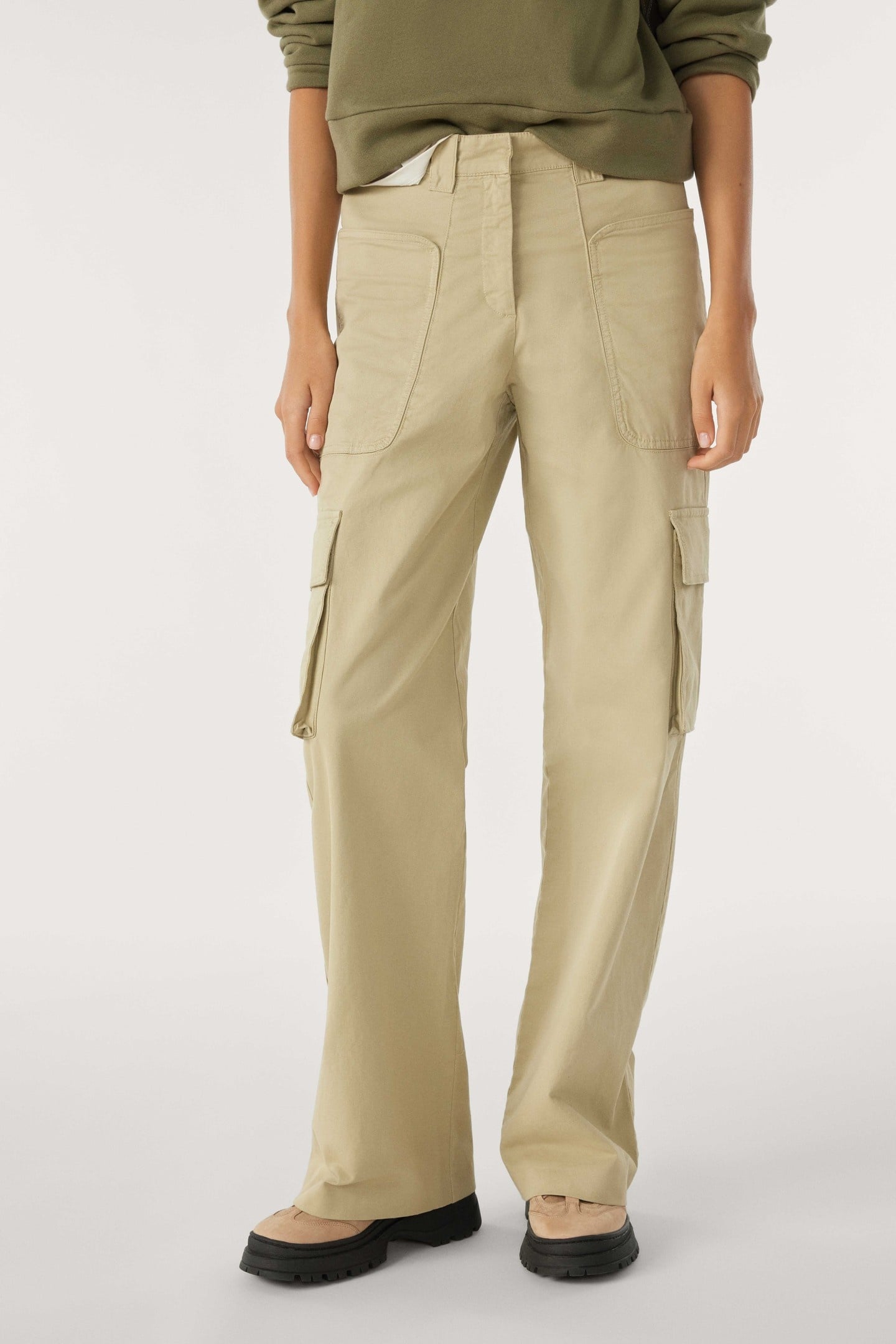 BA&SH Pantalon Quizy Kaki Maat: 40 | Cargobroeken Outlet | Dames | Beige
