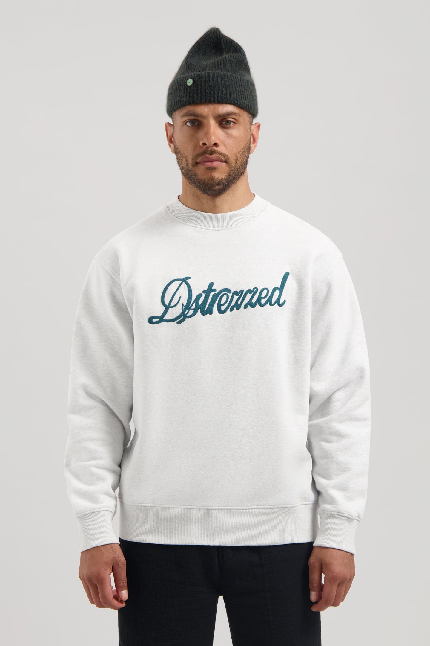 Dstrezzed Nikol Crew Grey Melange Maat: XL | Sweaters Outlet | Heren | Grijs