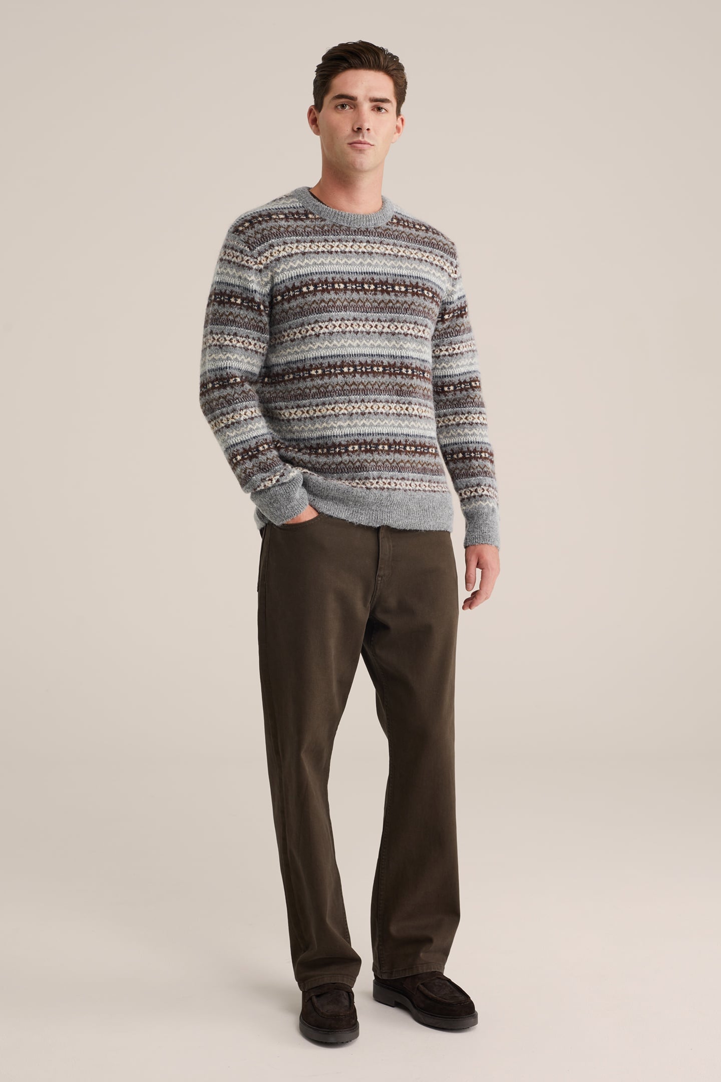 We Fashion Pullover Blended Light Grey Maat: L | Sweaters Outlet | Heren | Grijs