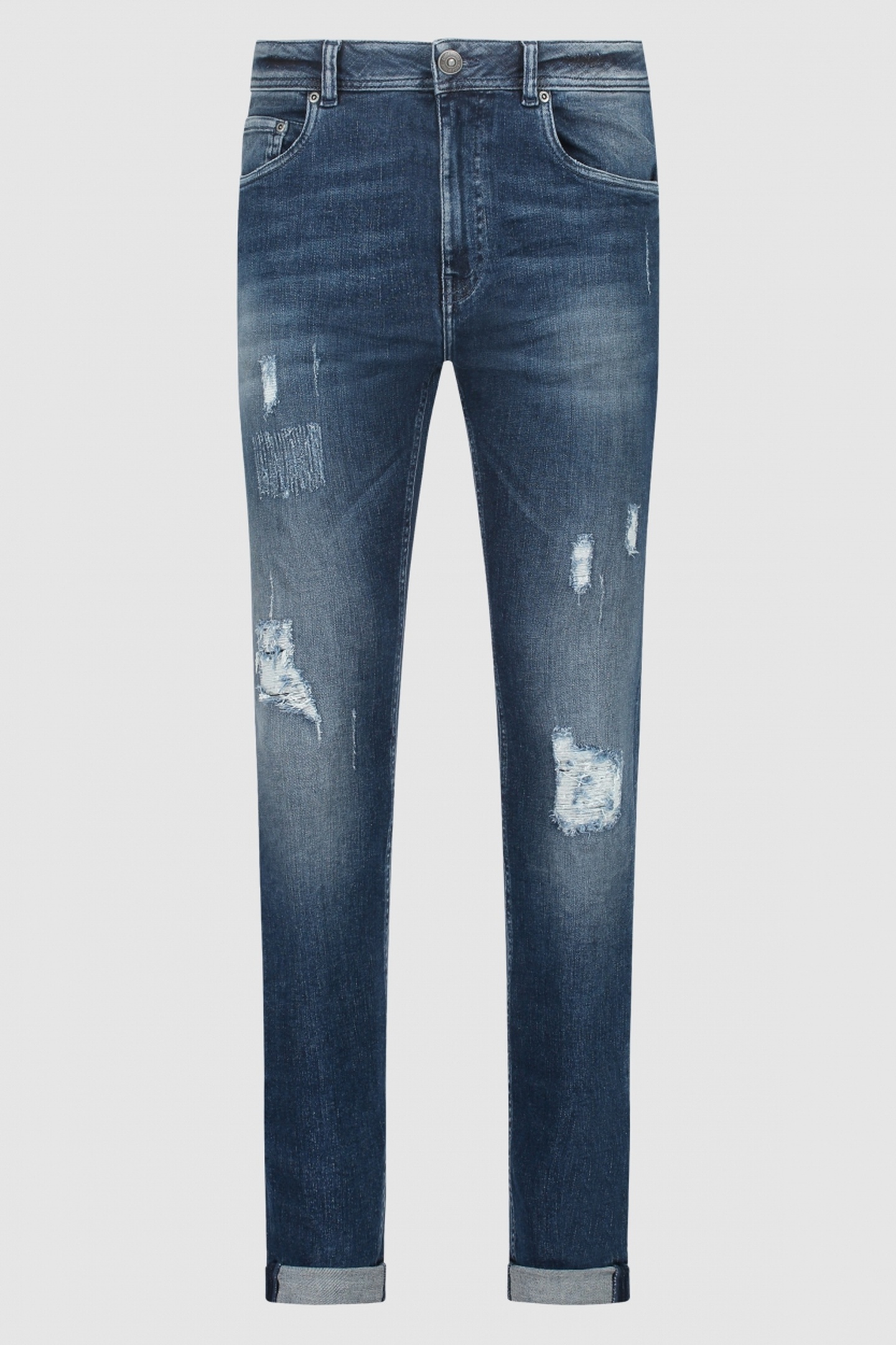 Circle of Trust Axel Solid Destroyed Maat: W25 | Slim Jeans Outlet | Heren | Blauw