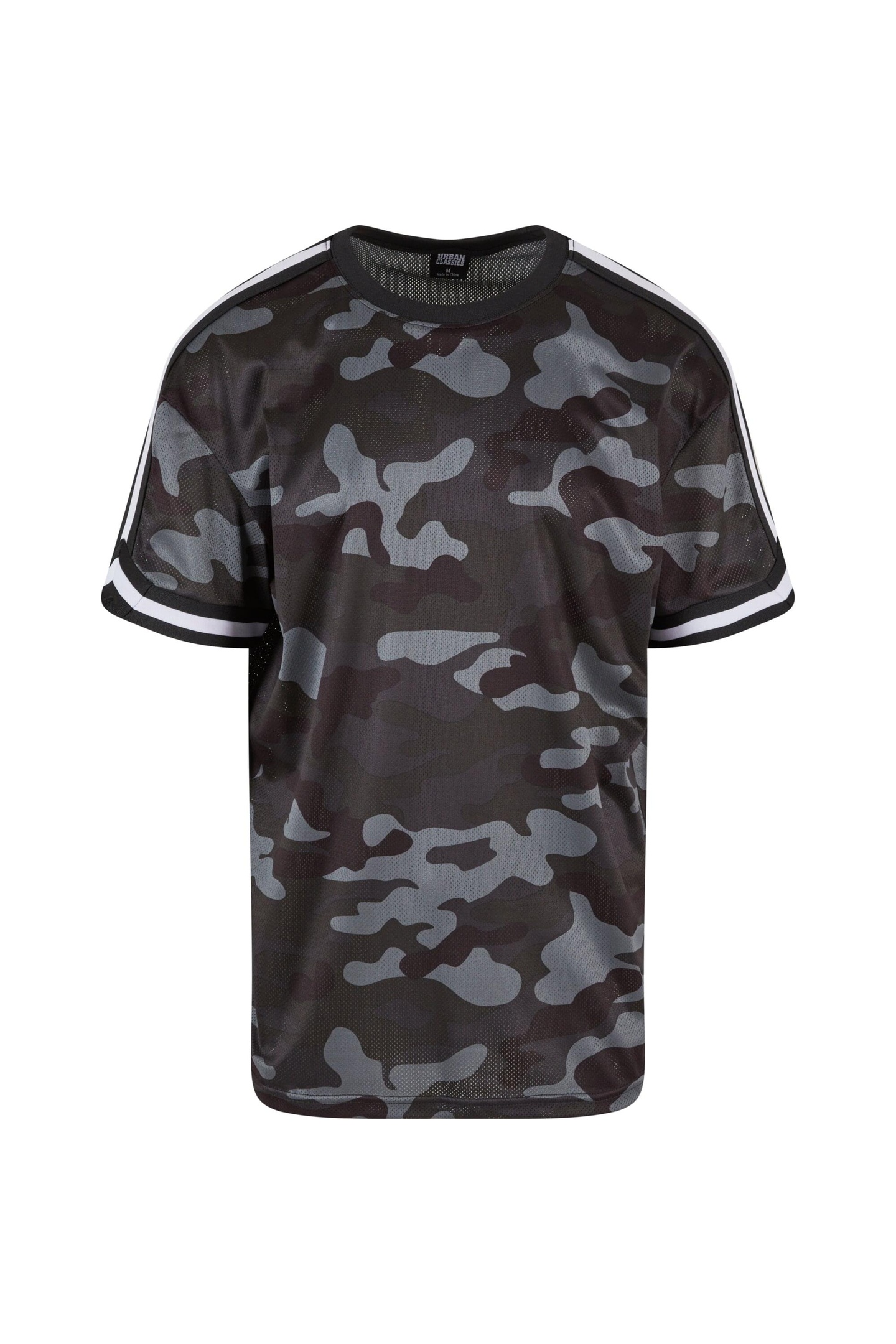 Urban Classics Oversized Mesh Aop Tee Darkcamo Maat: S | Sport Shirts Outlet | Heren | Zwart