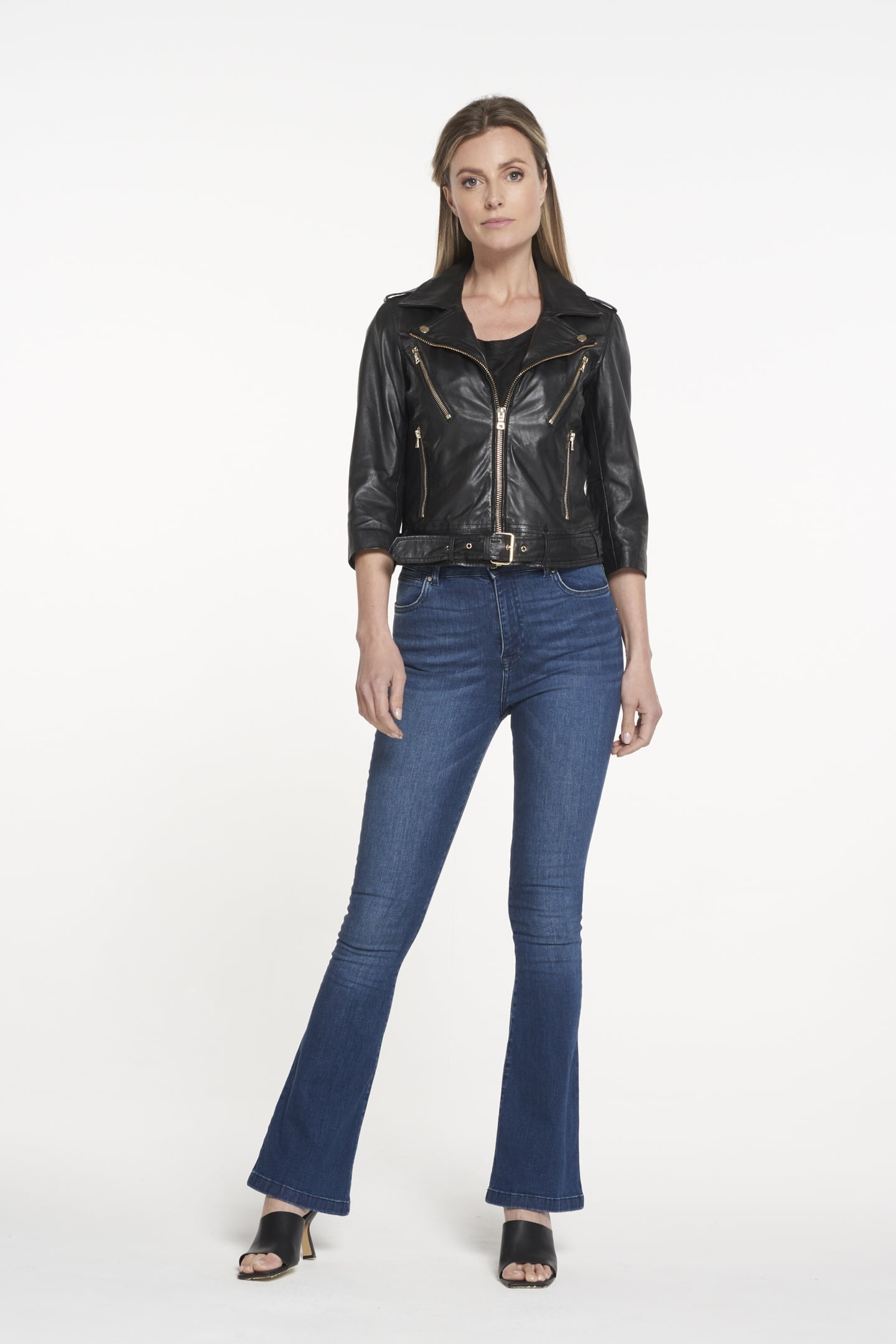 Ibana Kate Moss Black/gold Maat: 36 | Leren Jassen Outlet | Dames | Zwart